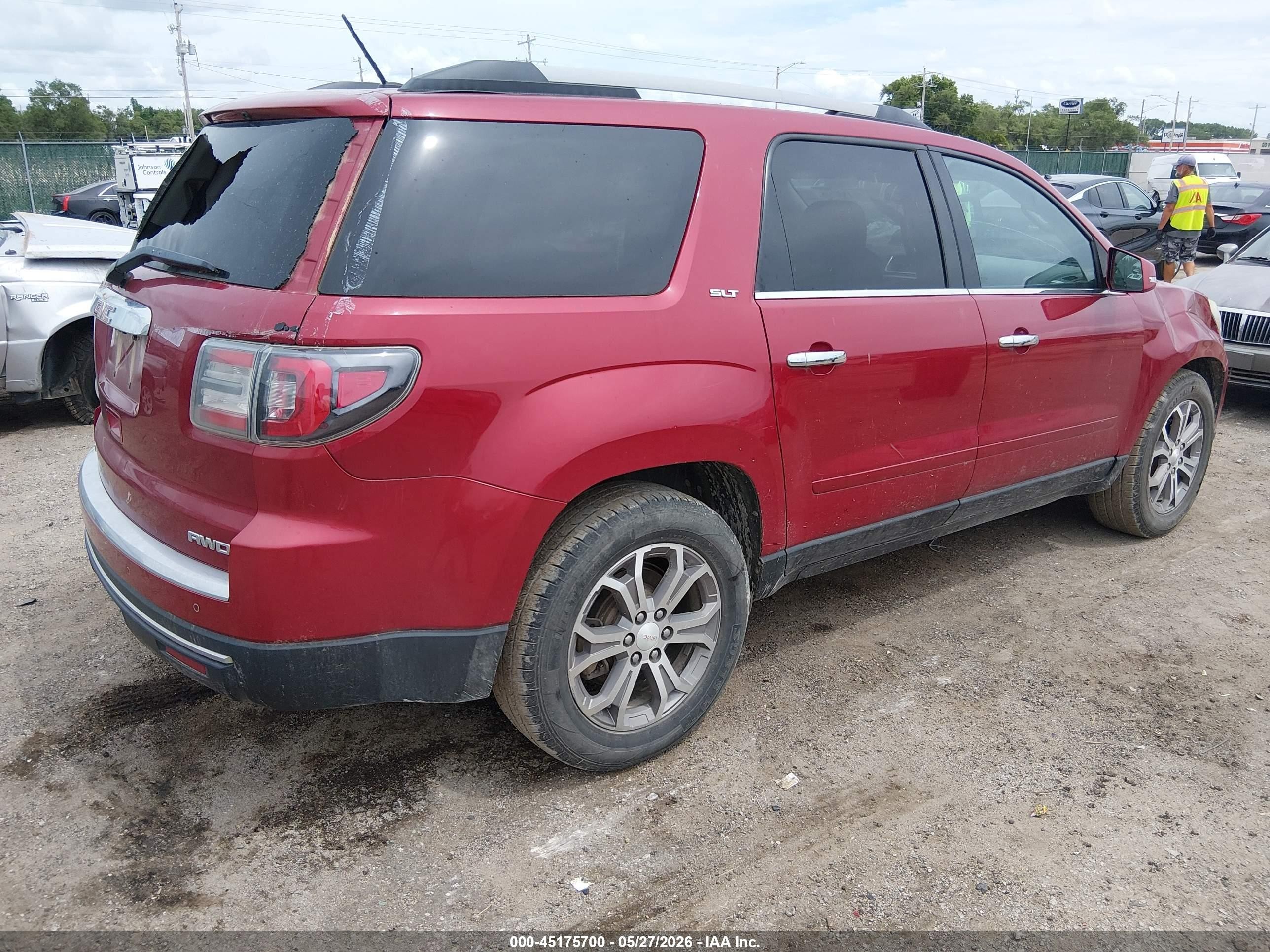 2013 Gmc Acadia Slt-1 Red vin: 1GKKVRKD7DJ207598