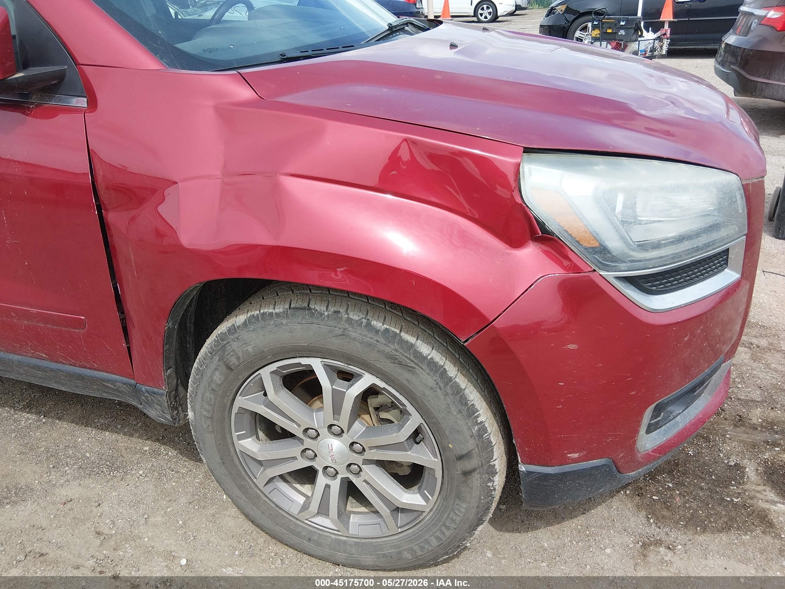 2013 Gmc Acadia Slt-1 Red vin: 1GKKVRKD7DJ207598