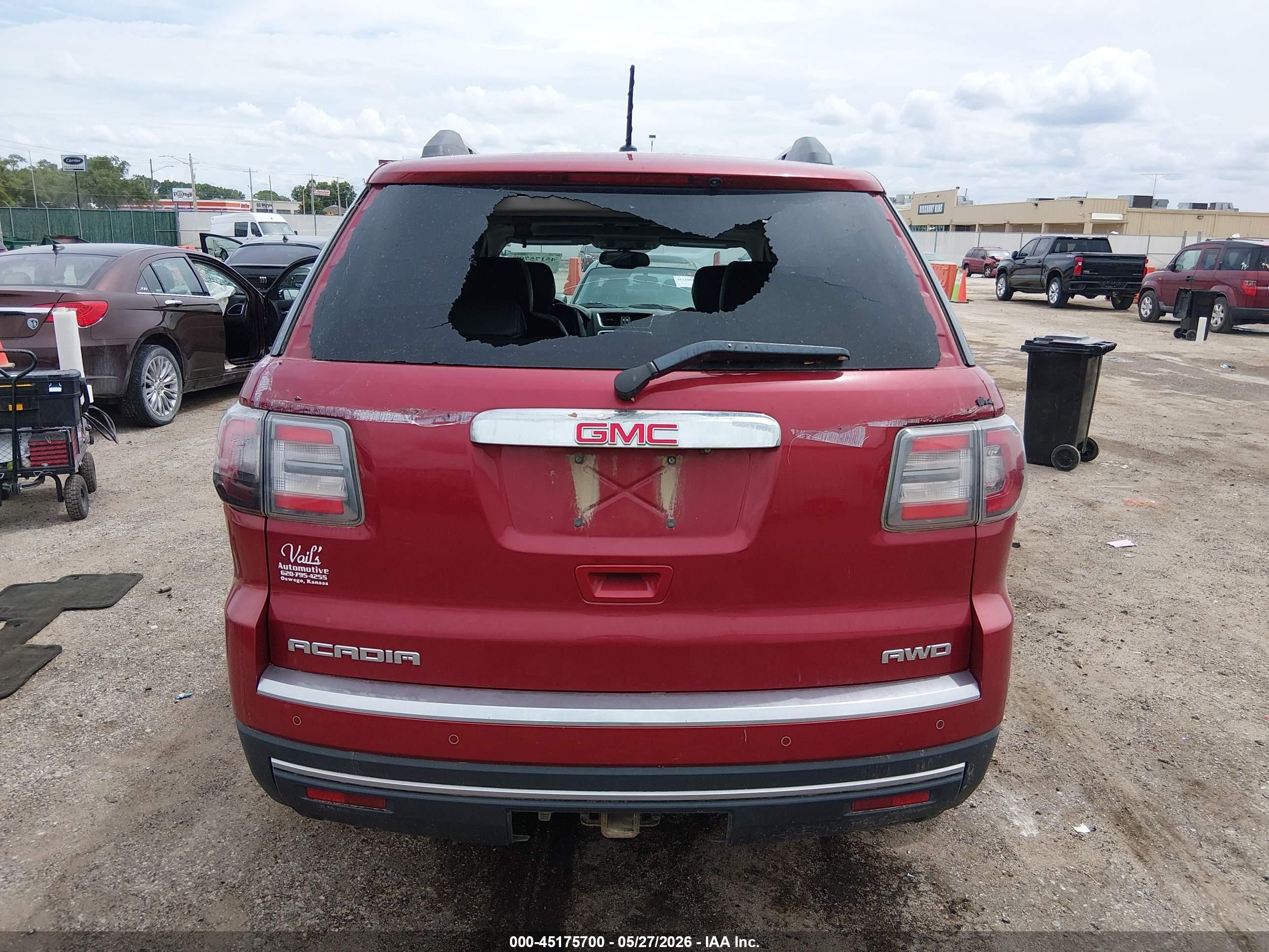 2013 Gmc Acadia Slt-1 Red vin: 1GKKVRKD7DJ207598