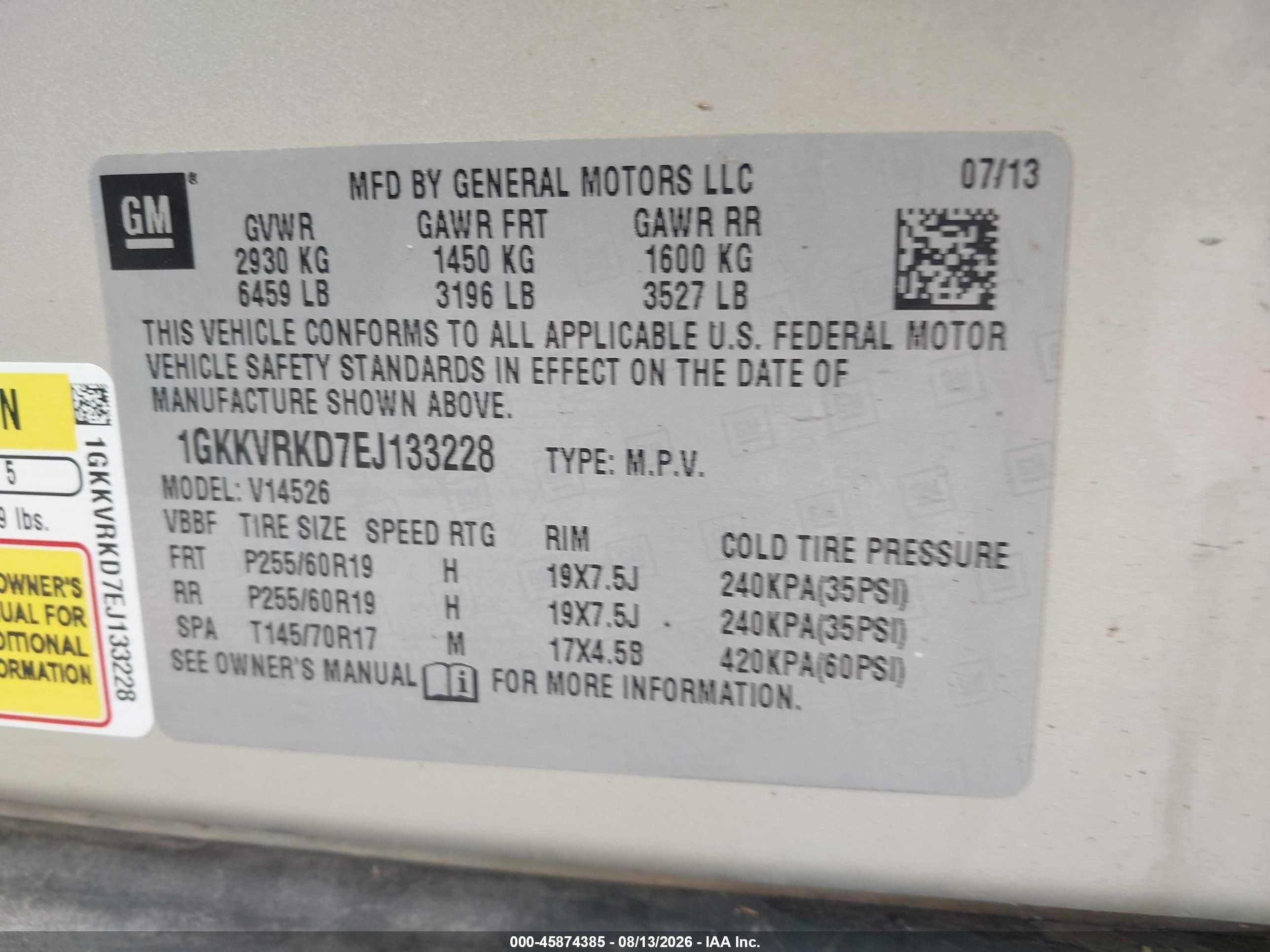 2014 Gmc Acadia Slt-1 Золотой vin: 1GKKVRKD7EJ133228
