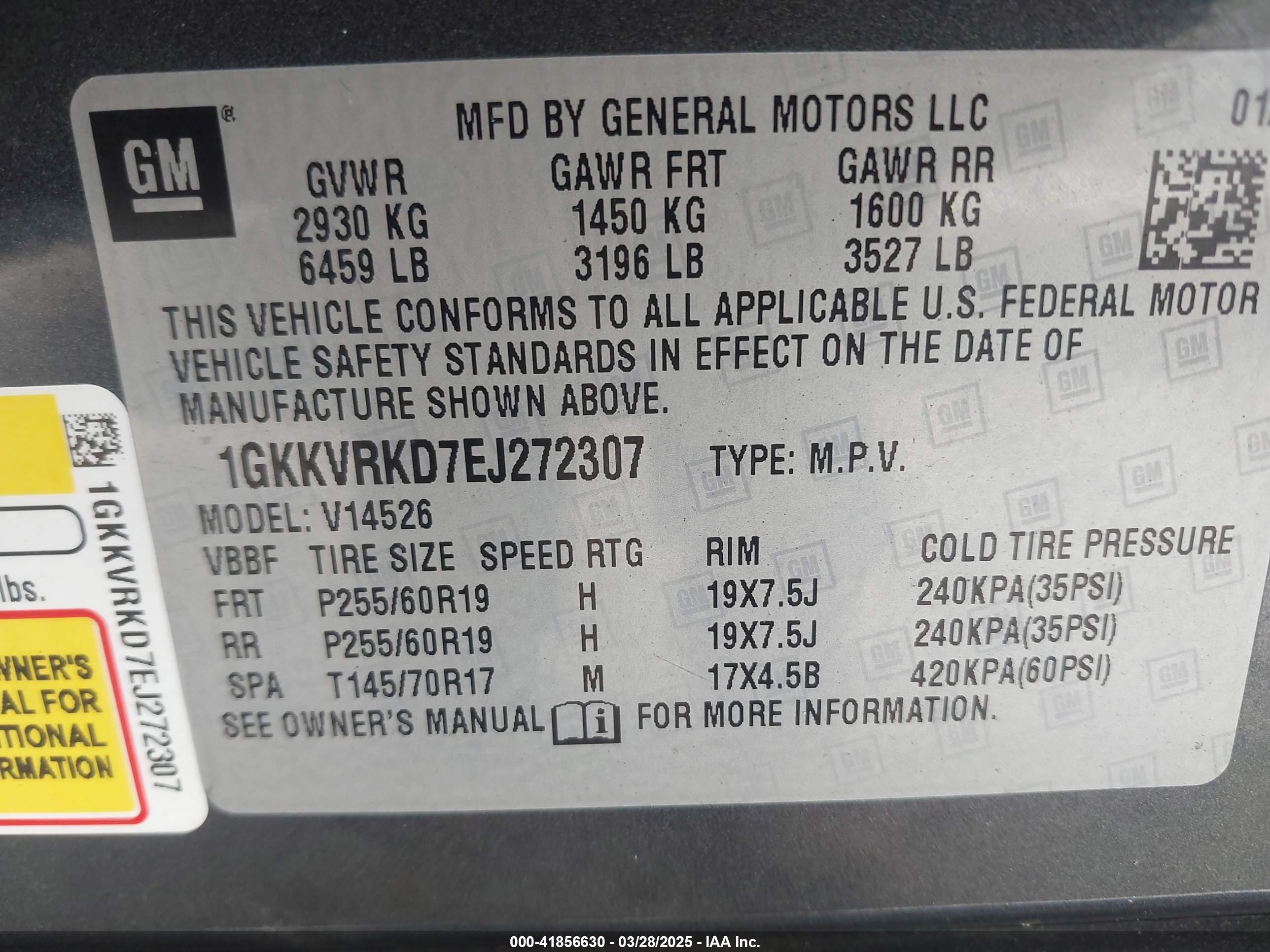 2014 Gmc Acadia Slt-1 Black vin: 1GKKVRKD7EJ272307