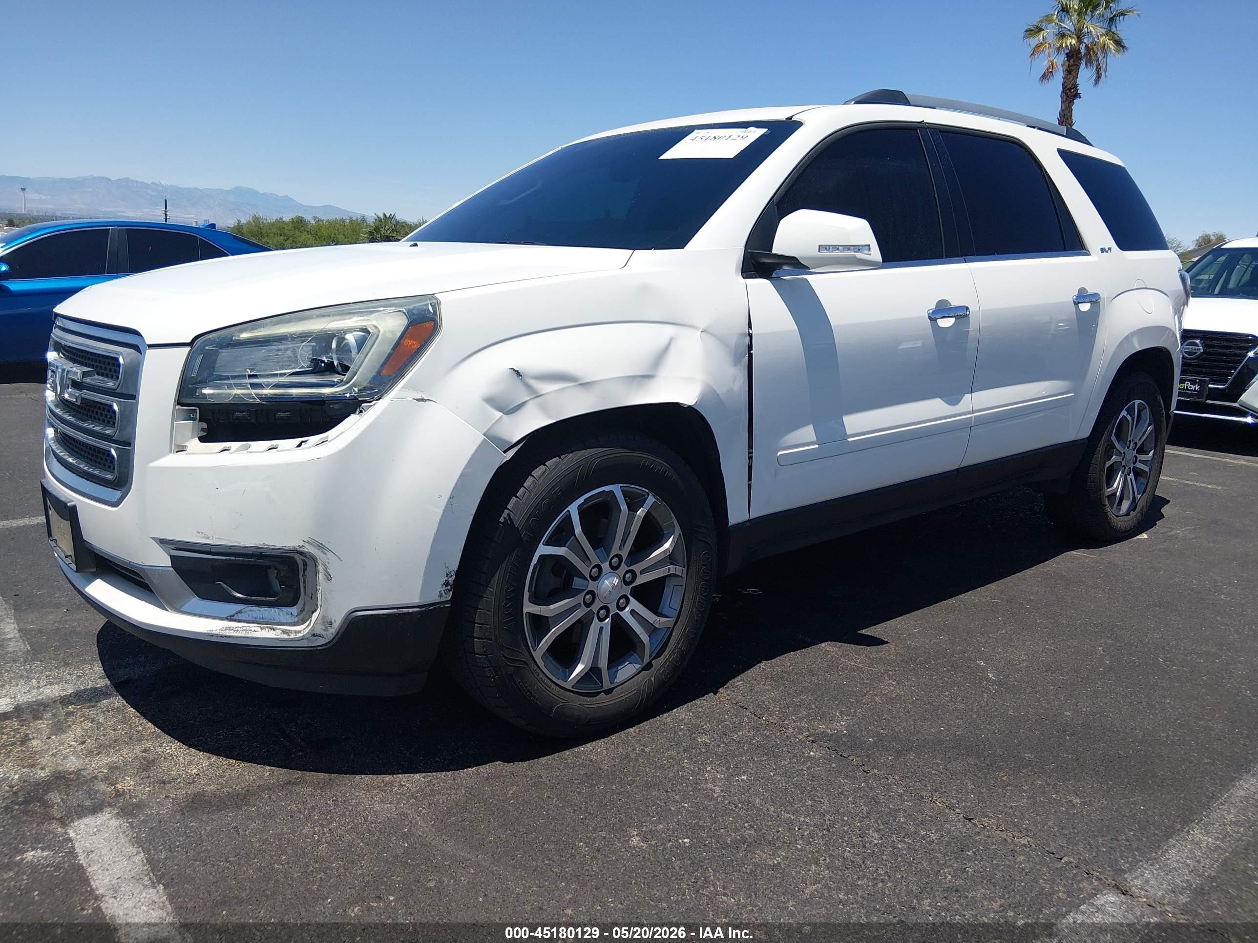 2014 Gmc Acadia Slt-1 White vin: 1GKKVRKD7EJ341092