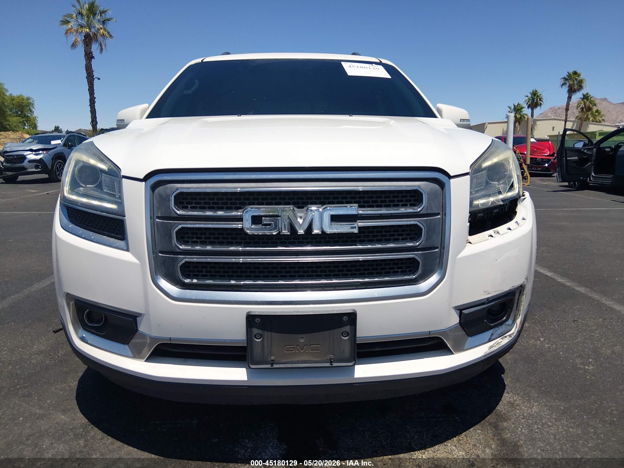 2014 Gmc Acadia Slt-1 White vin: 1GKKVRKD7EJ341092