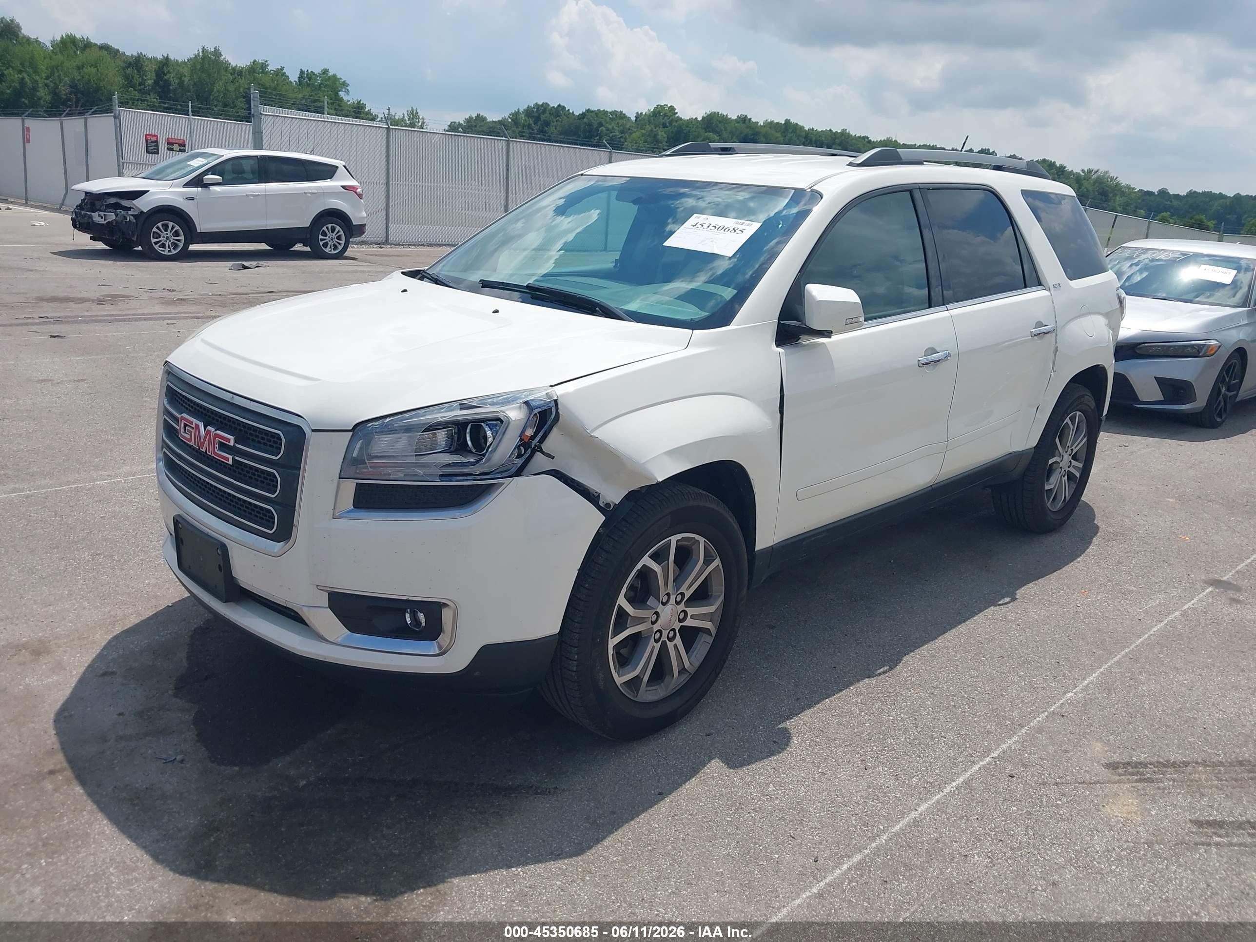 2015 Gmc Acadia Slt-1 White vin: 1GKKVRKD7FJ102210