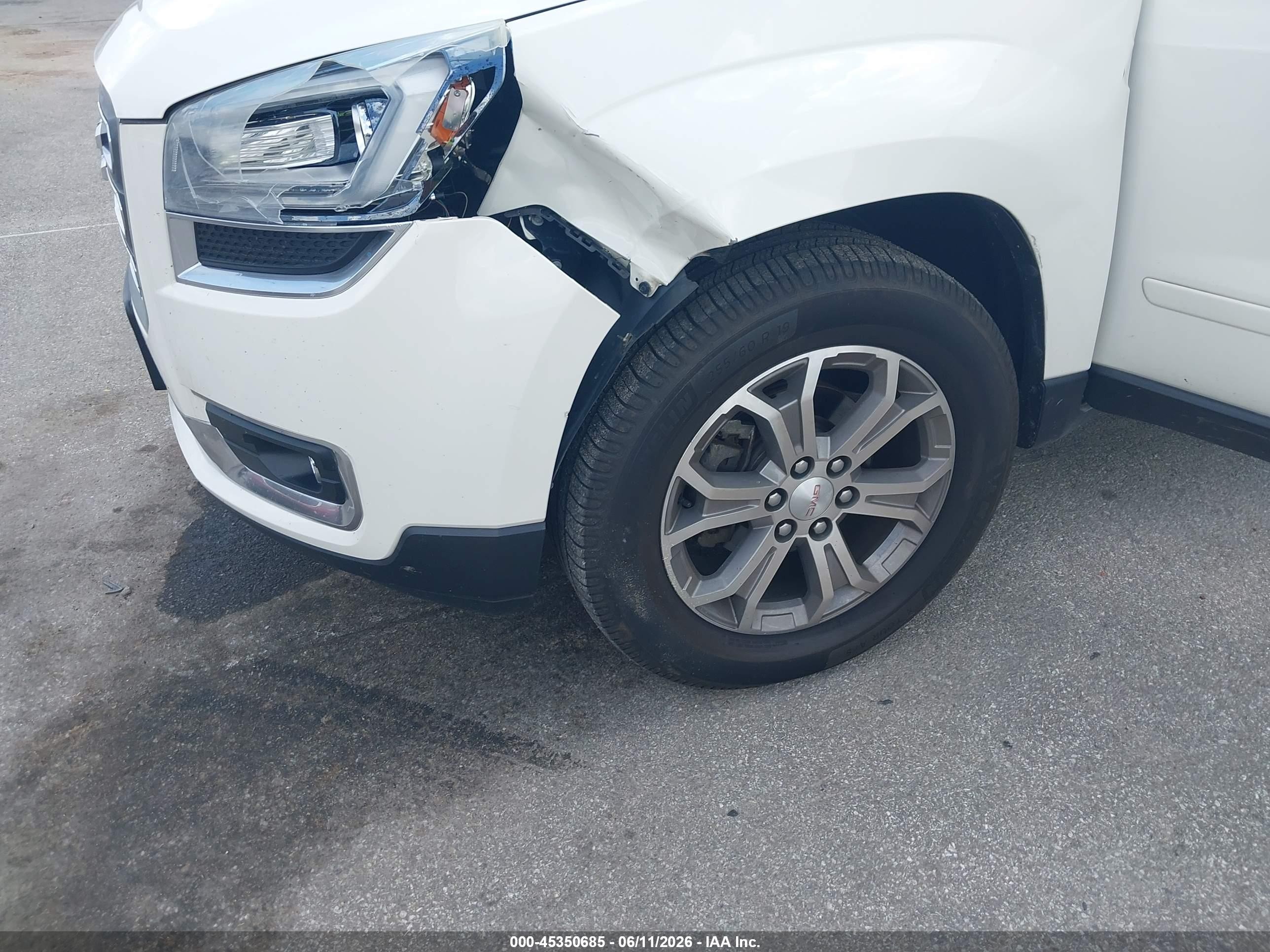 2015 Gmc Acadia Slt-1 White vin: 1GKKVRKD7FJ102210