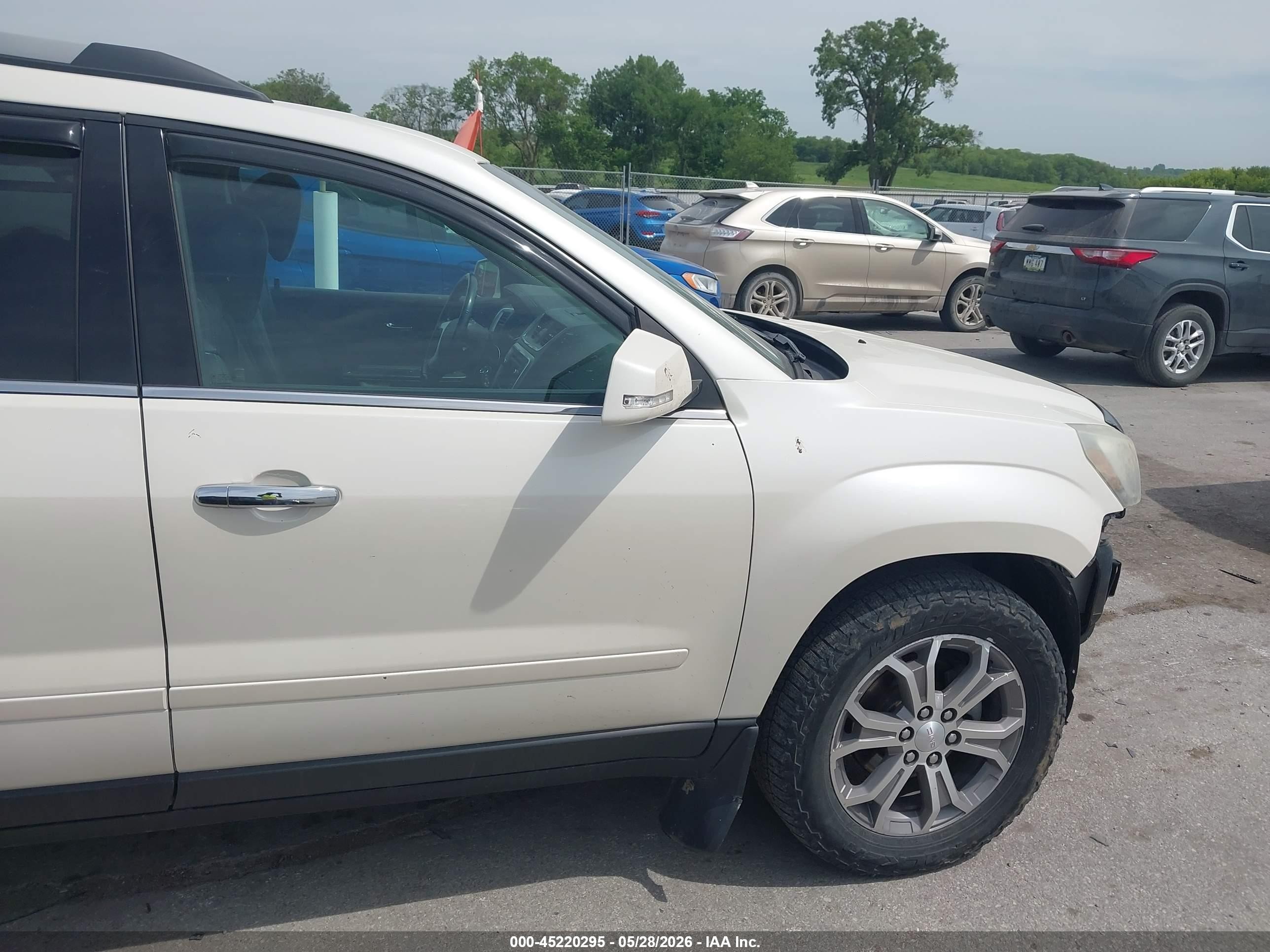2013 Gmc Acadia Slt-1 White vin: 1GKKVRKD8DJ232056