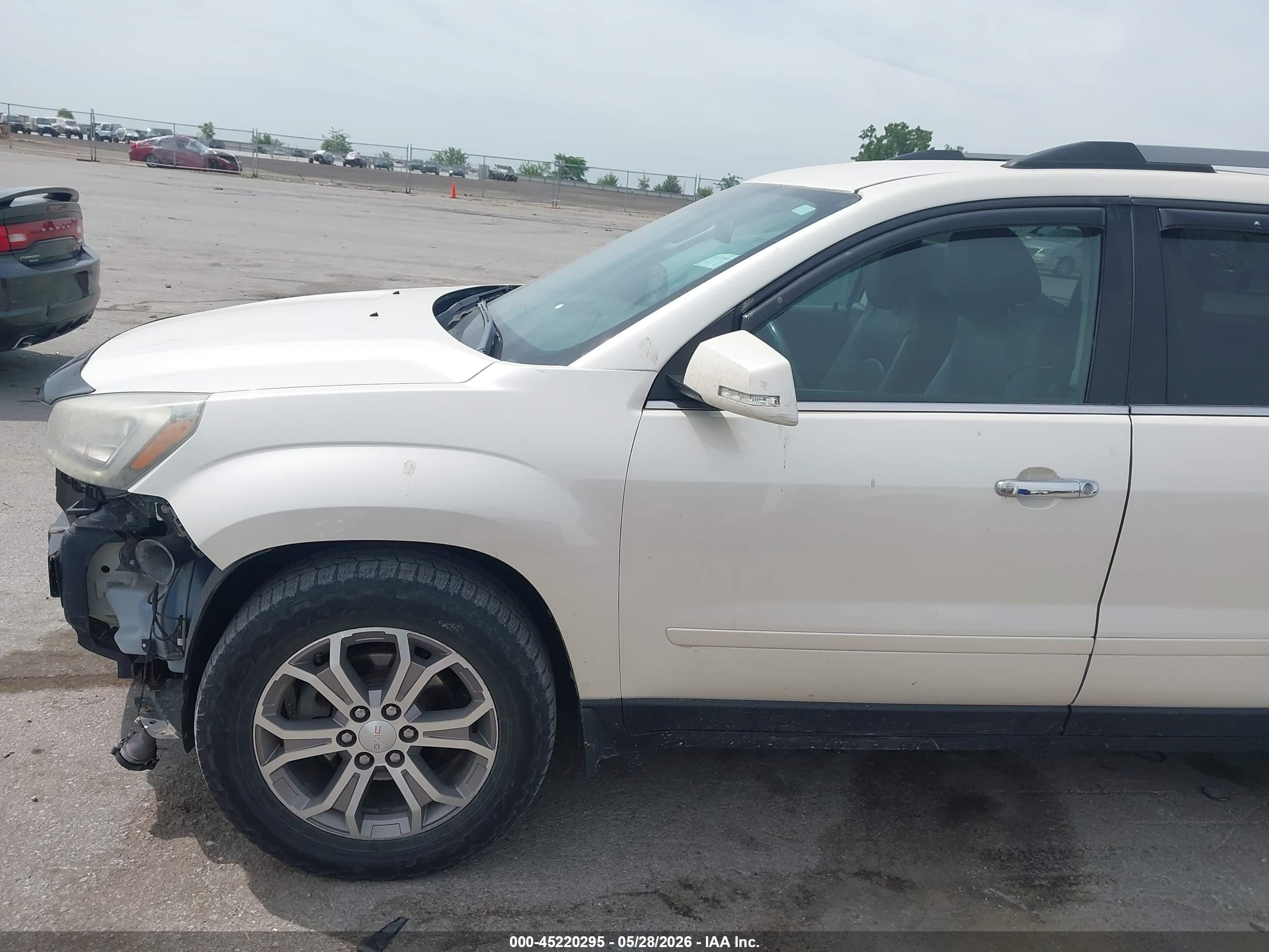 2013 Gmc Acadia Slt-1 White vin: 1GKKVRKD8DJ232056
