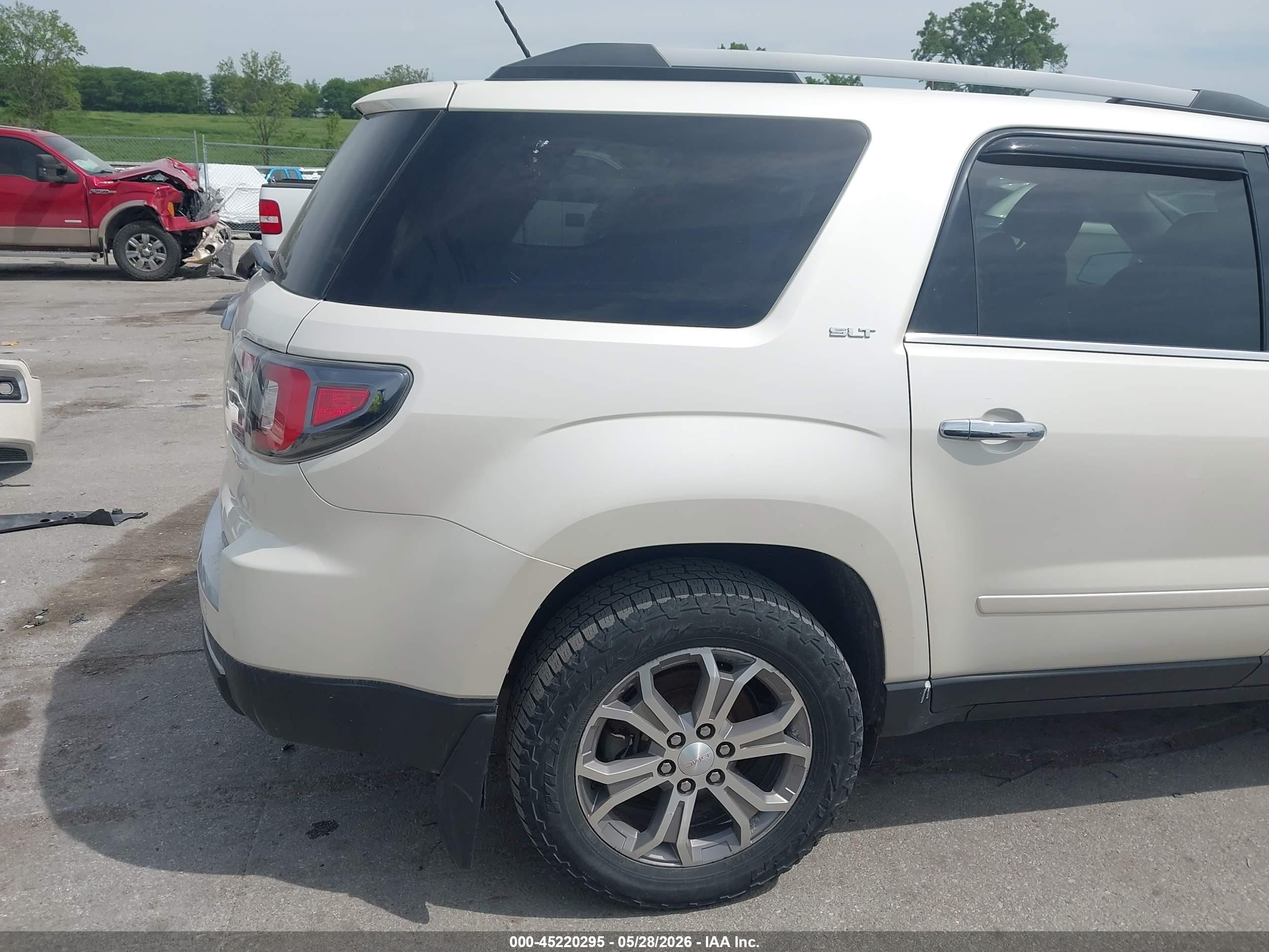 2013 Gmc Acadia Slt-1 White vin: 1GKKVRKD8DJ232056