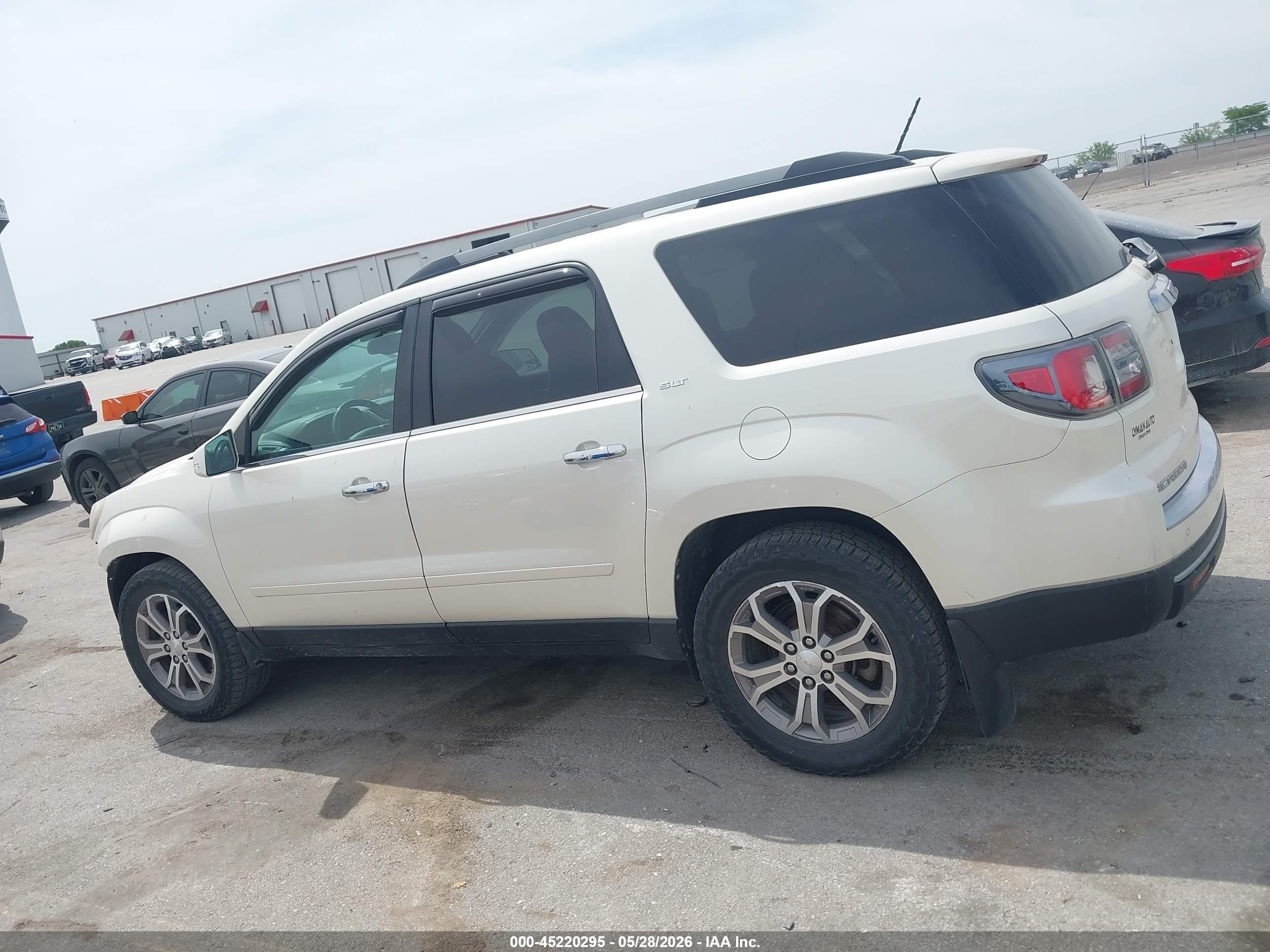 2013 Gmc Acadia Slt-1 White vin: 1GKKVRKD8DJ232056