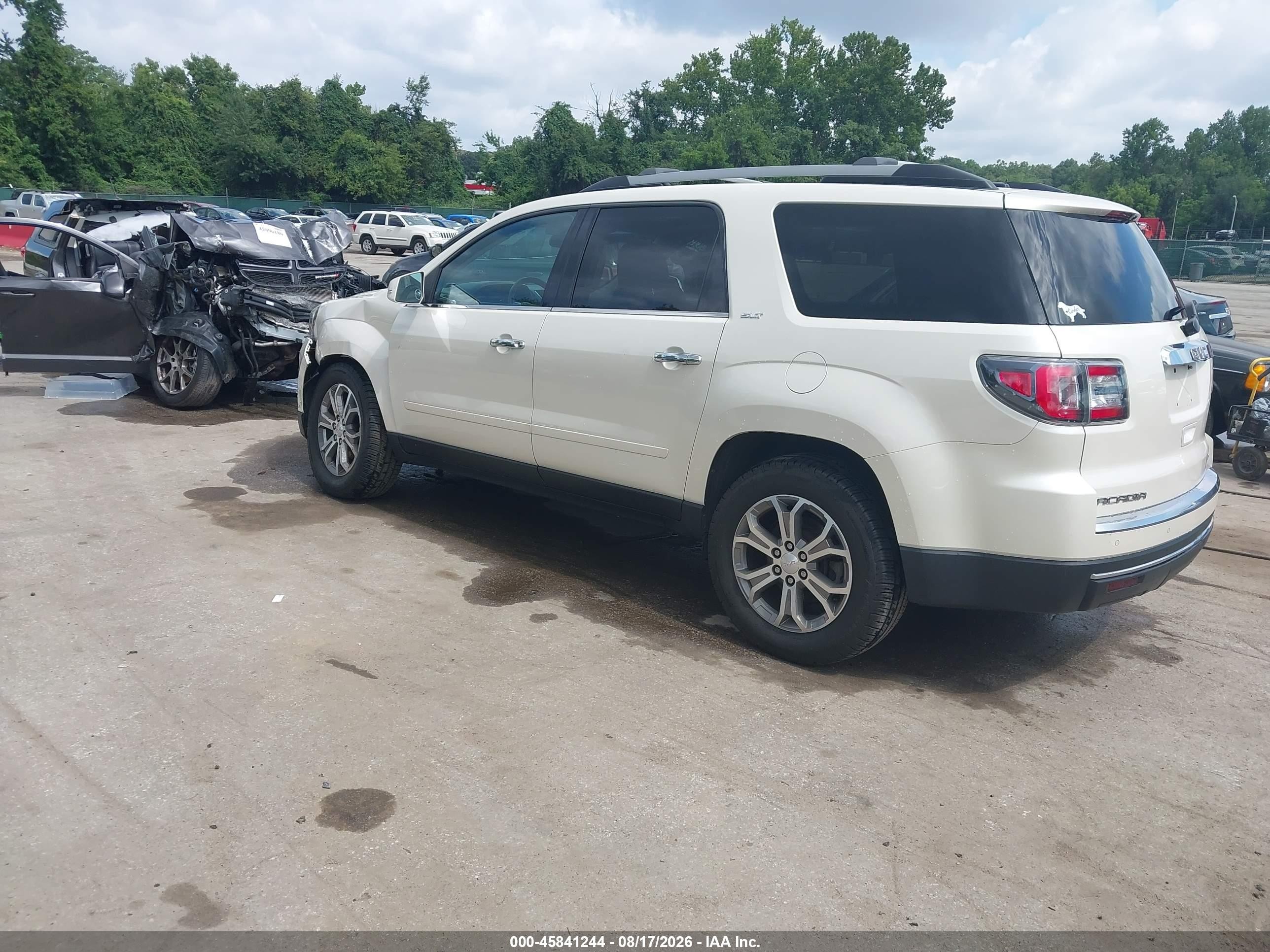 2015 Gmc Acadia Slt White vin: 1GKKVRKD8FJ119341