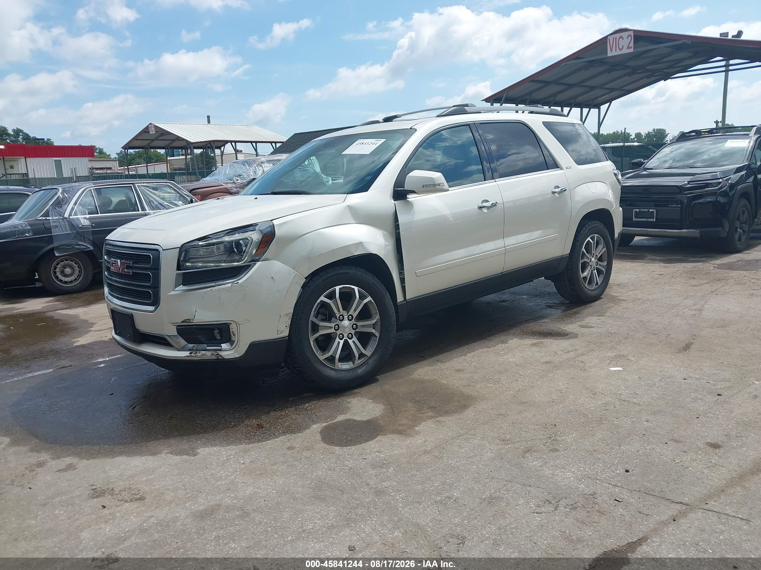 2015 Gmc Acadia Slt White vin: 1GKKVRKD8FJ119341