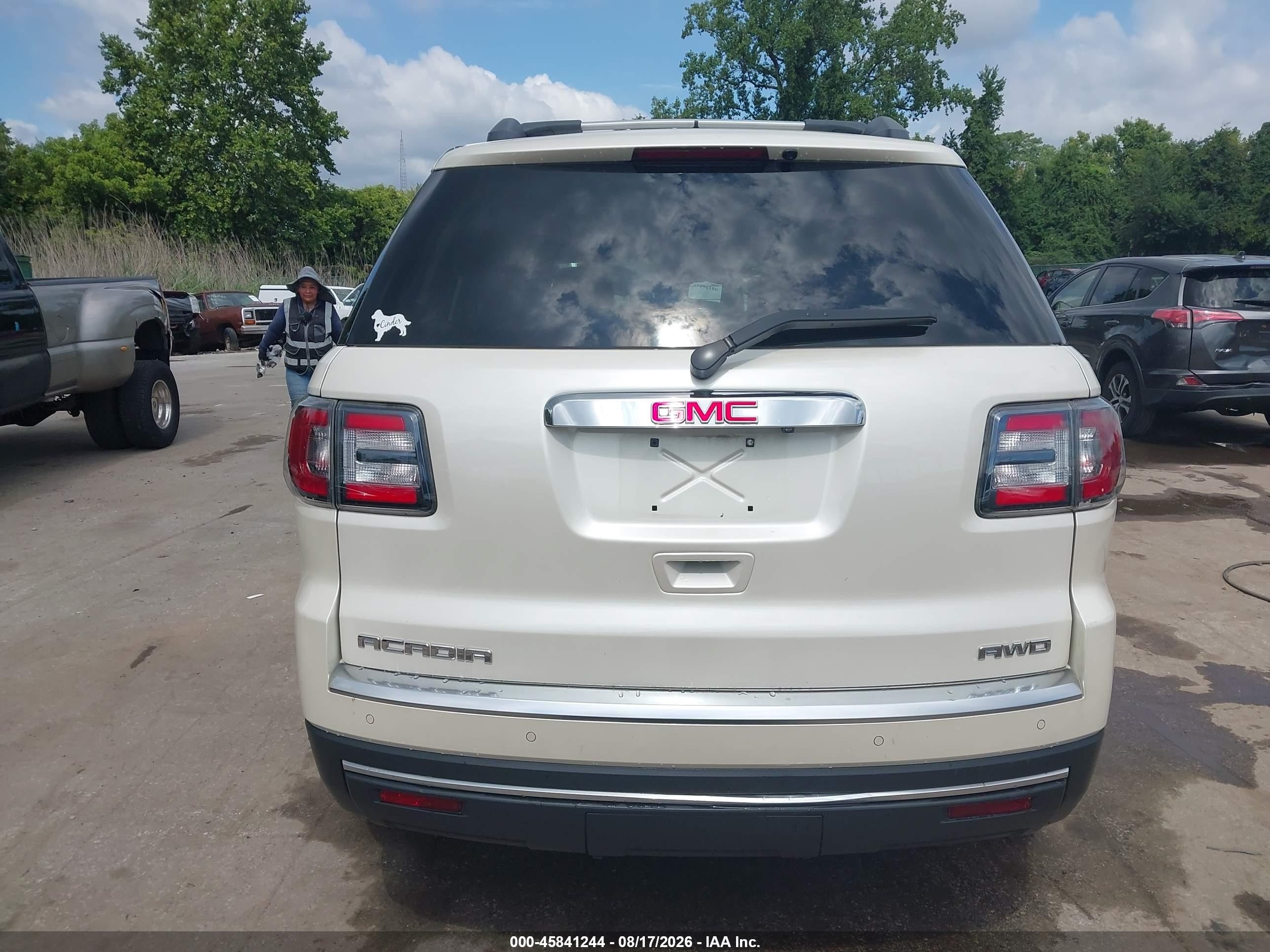 2015 Gmc Acadia Slt White vin: 1GKKVRKD8FJ119341