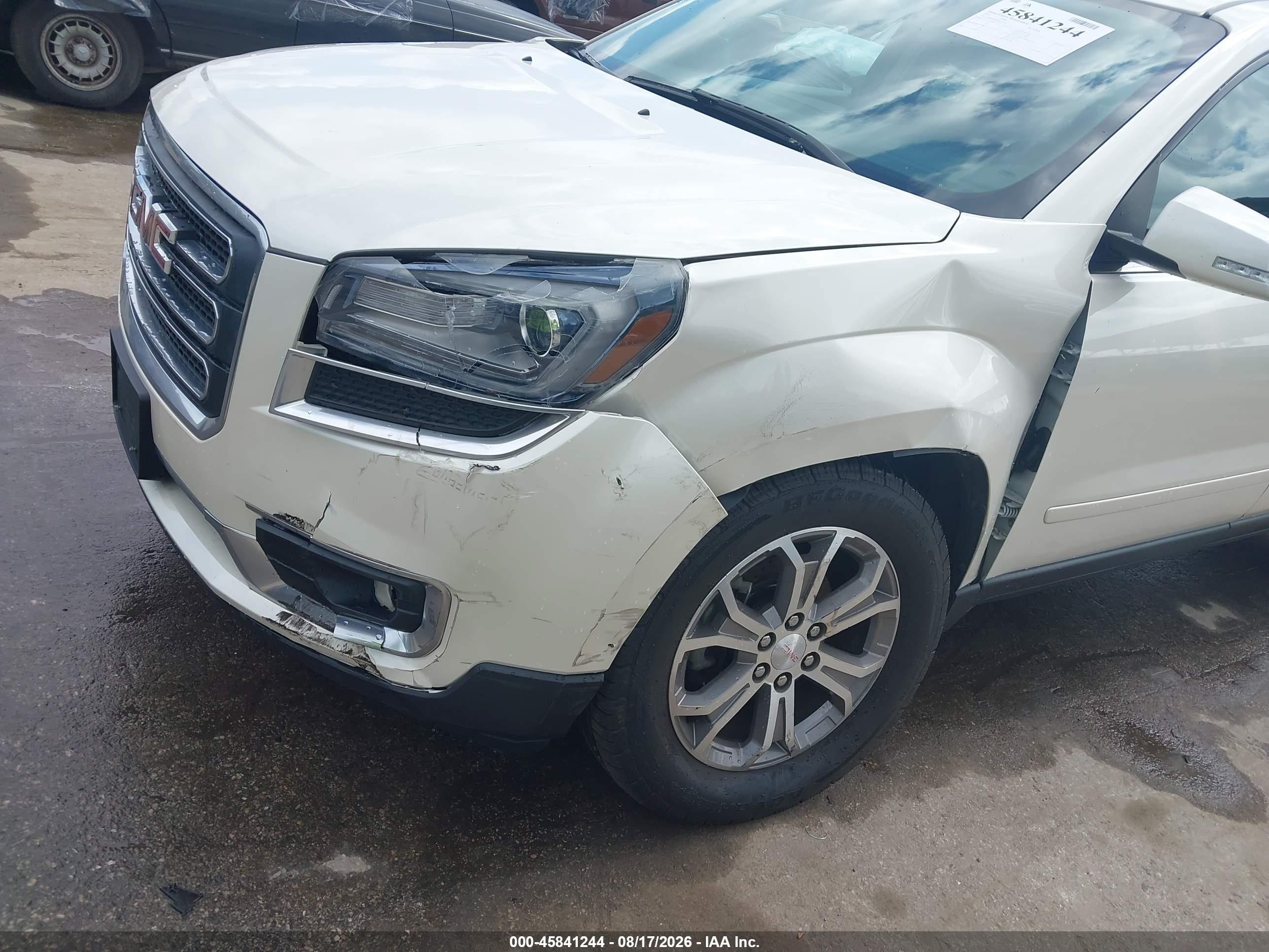 2015 Gmc Acadia Slt White vin: 1GKKVRKD8FJ119341