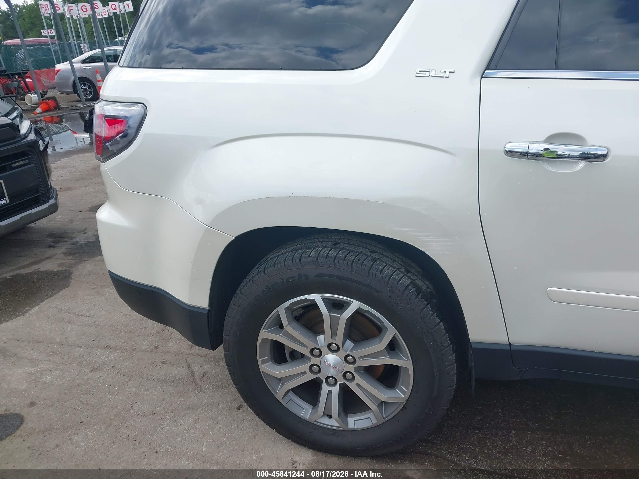 2015 Gmc Acadia Slt White vin: 1GKKVRKD8FJ119341