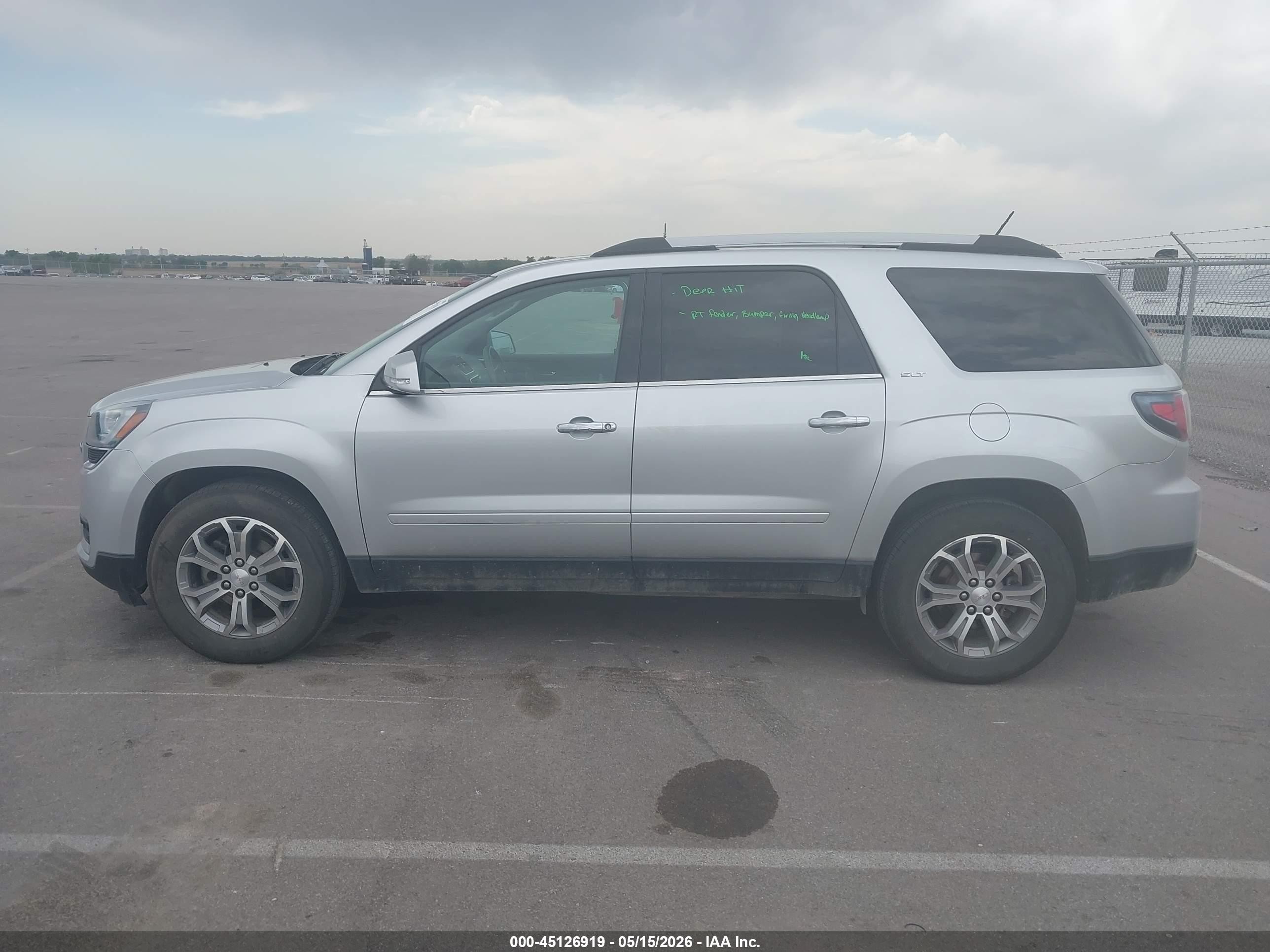2015 Gmc Acadia Slt-1 Silver vin: 1GKKVRKD8FJ211730