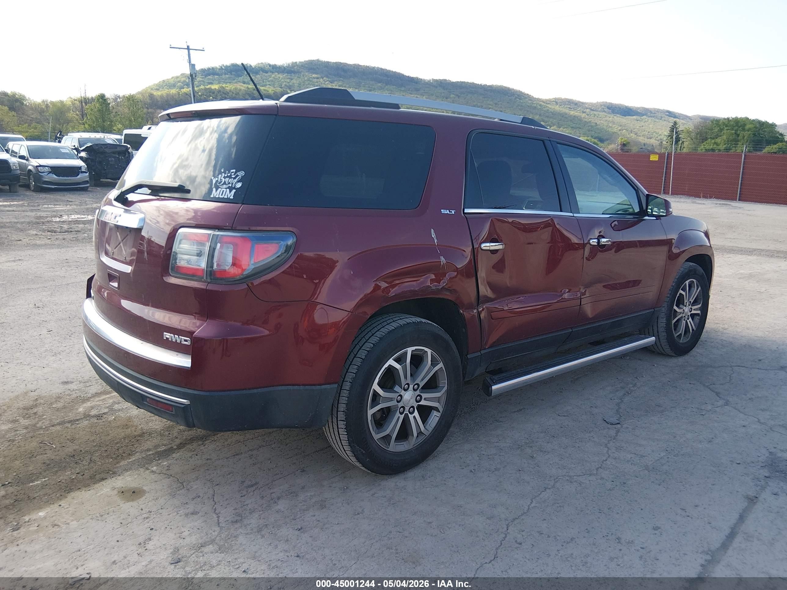 2015 Gmc Acadia Slt-1 Maroon vin: 1GKKVRKD8FJ268770