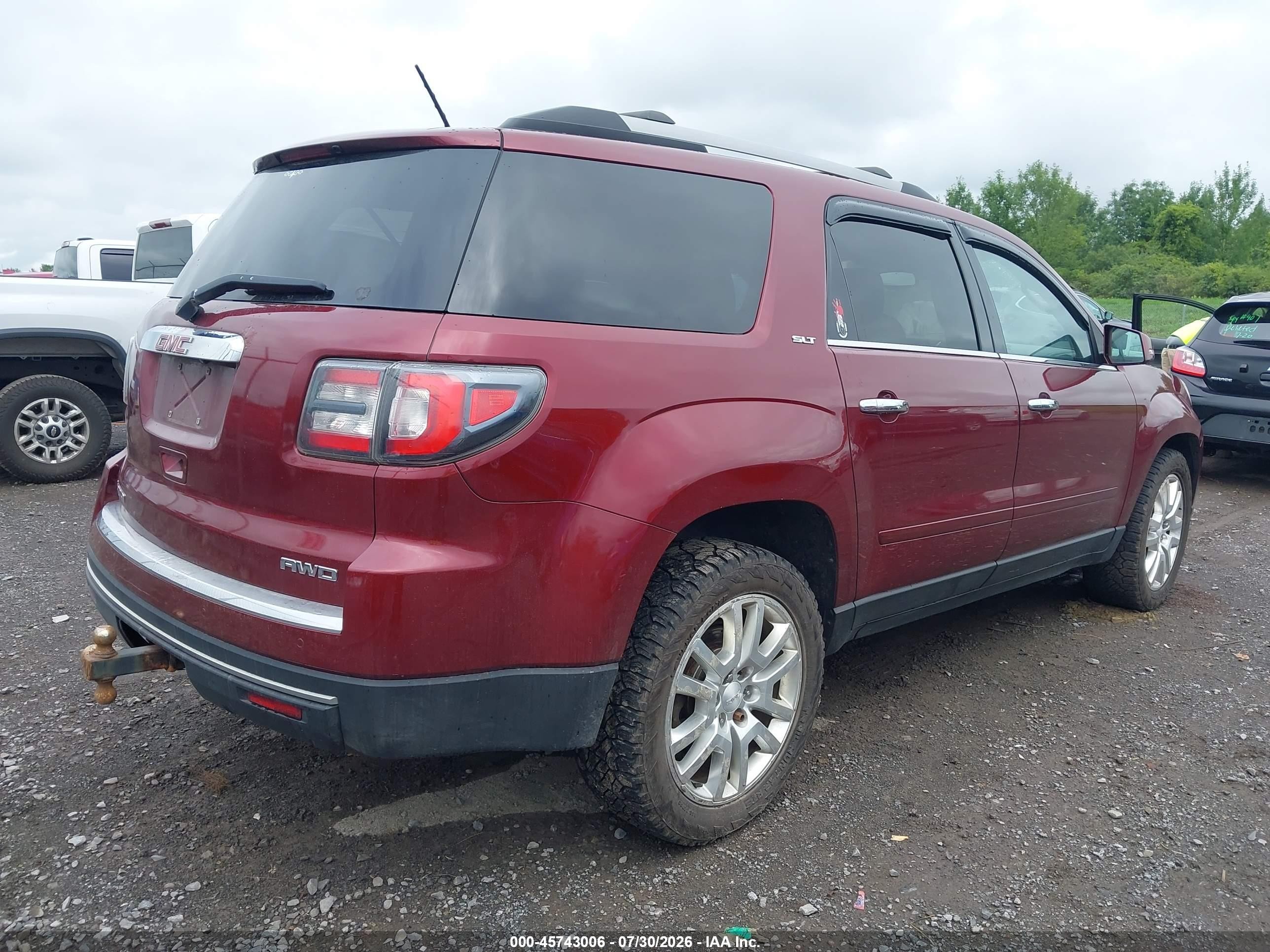 2015 Gmc Acadia Slt Red vin: 1GKKVRKD8FJ295015