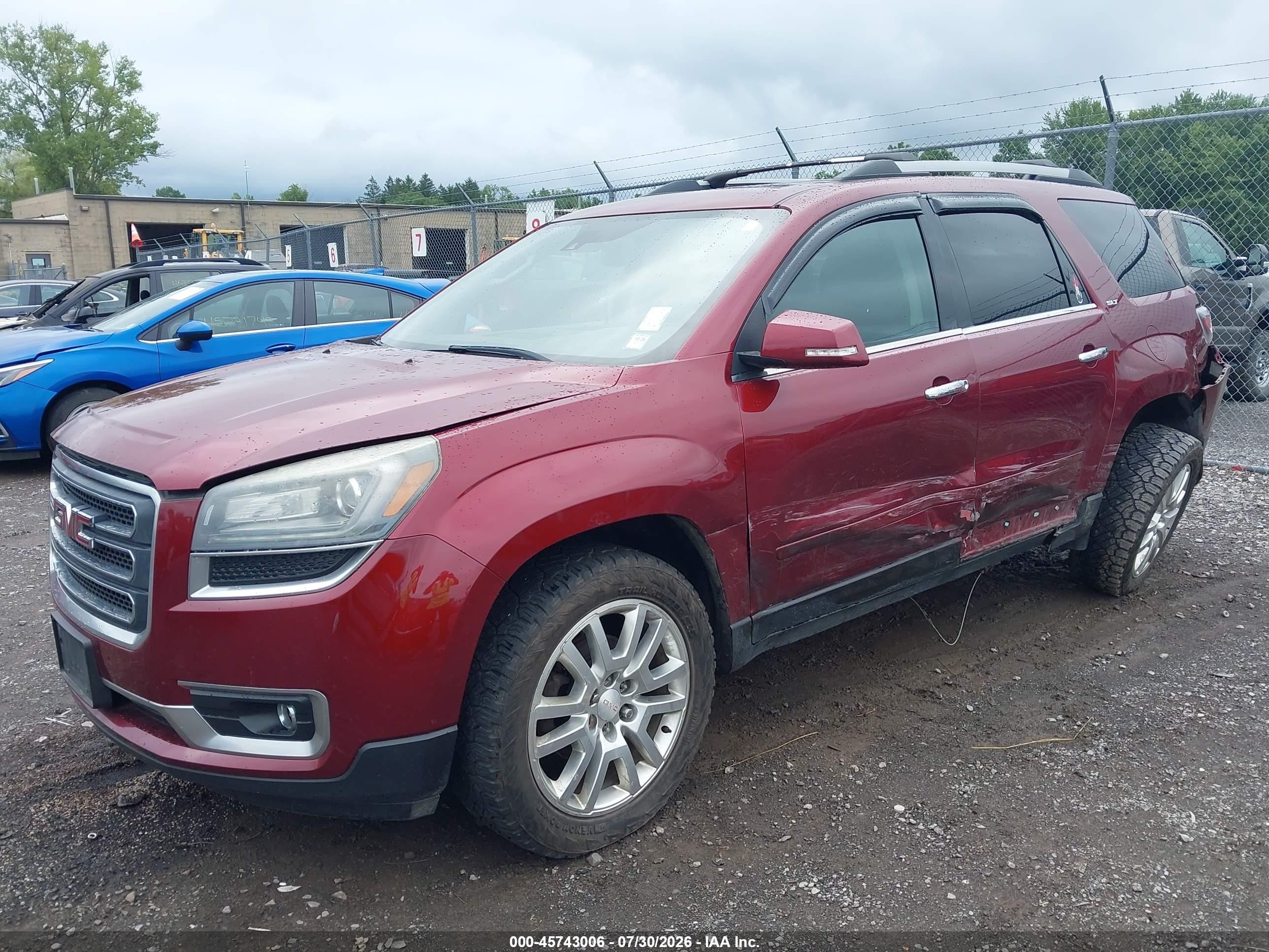 2015 Gmc Acadia Slt Red vin: 1GKKVRKD8FJ295015