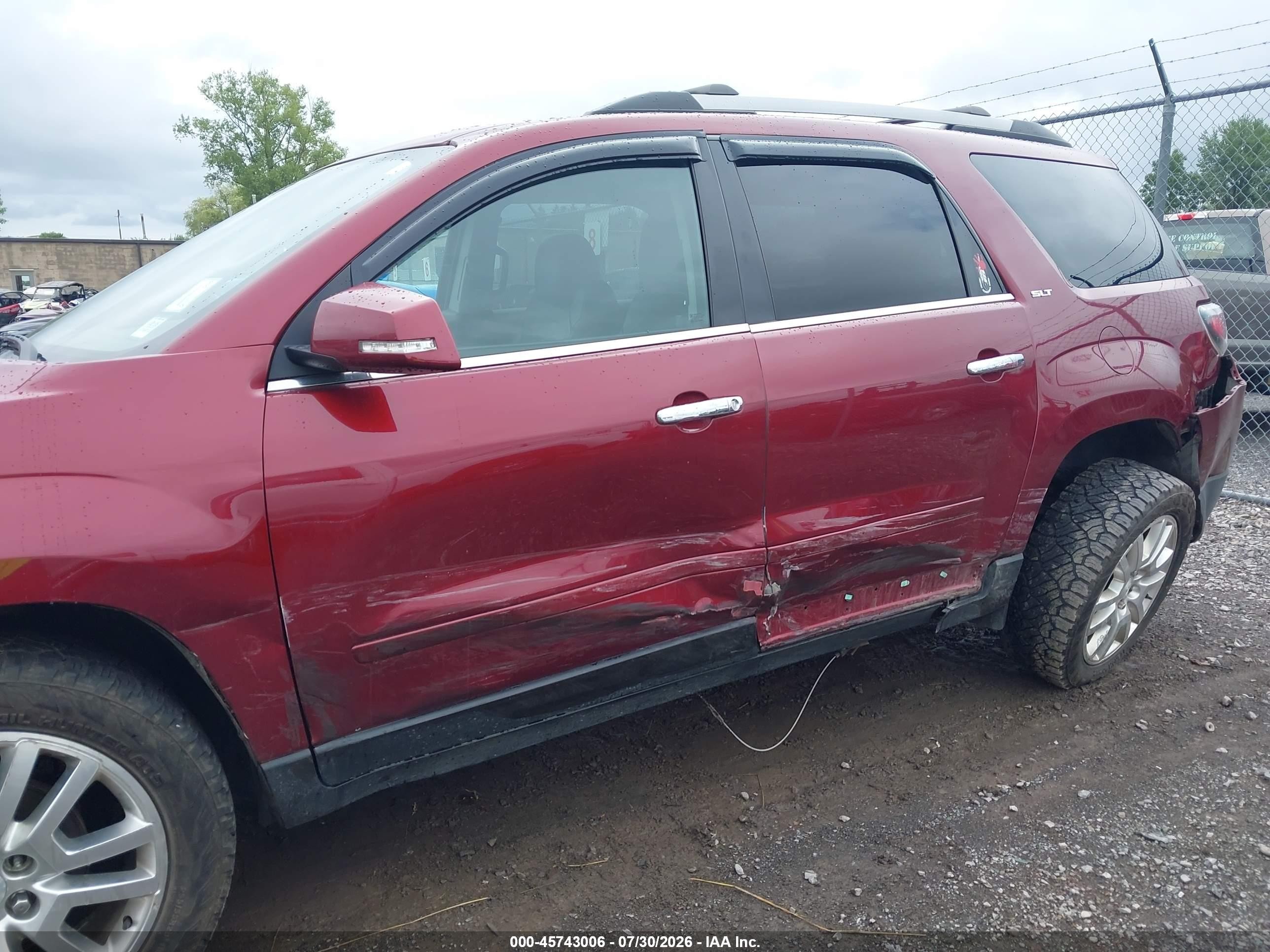 2015 Gmc Acadia Slt Red vin: 1GKKVRKD8FJ295015