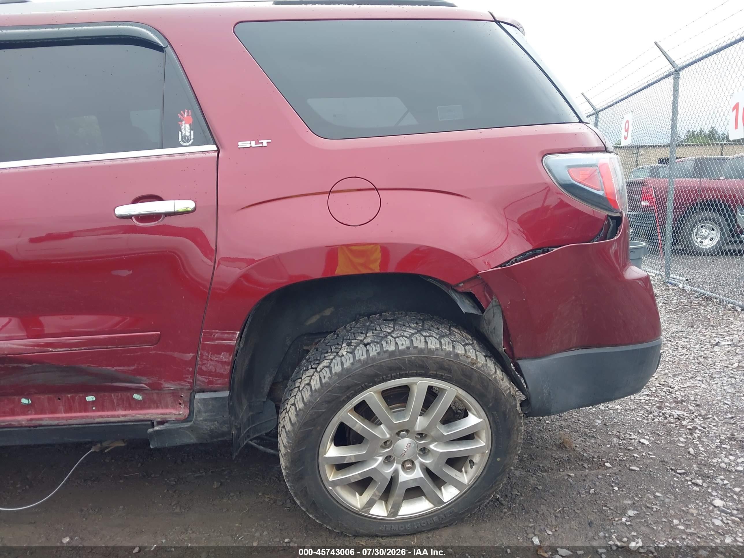 2015 Gmc Acadia Slt Red vin: 1GKKVRKD8FJ295015