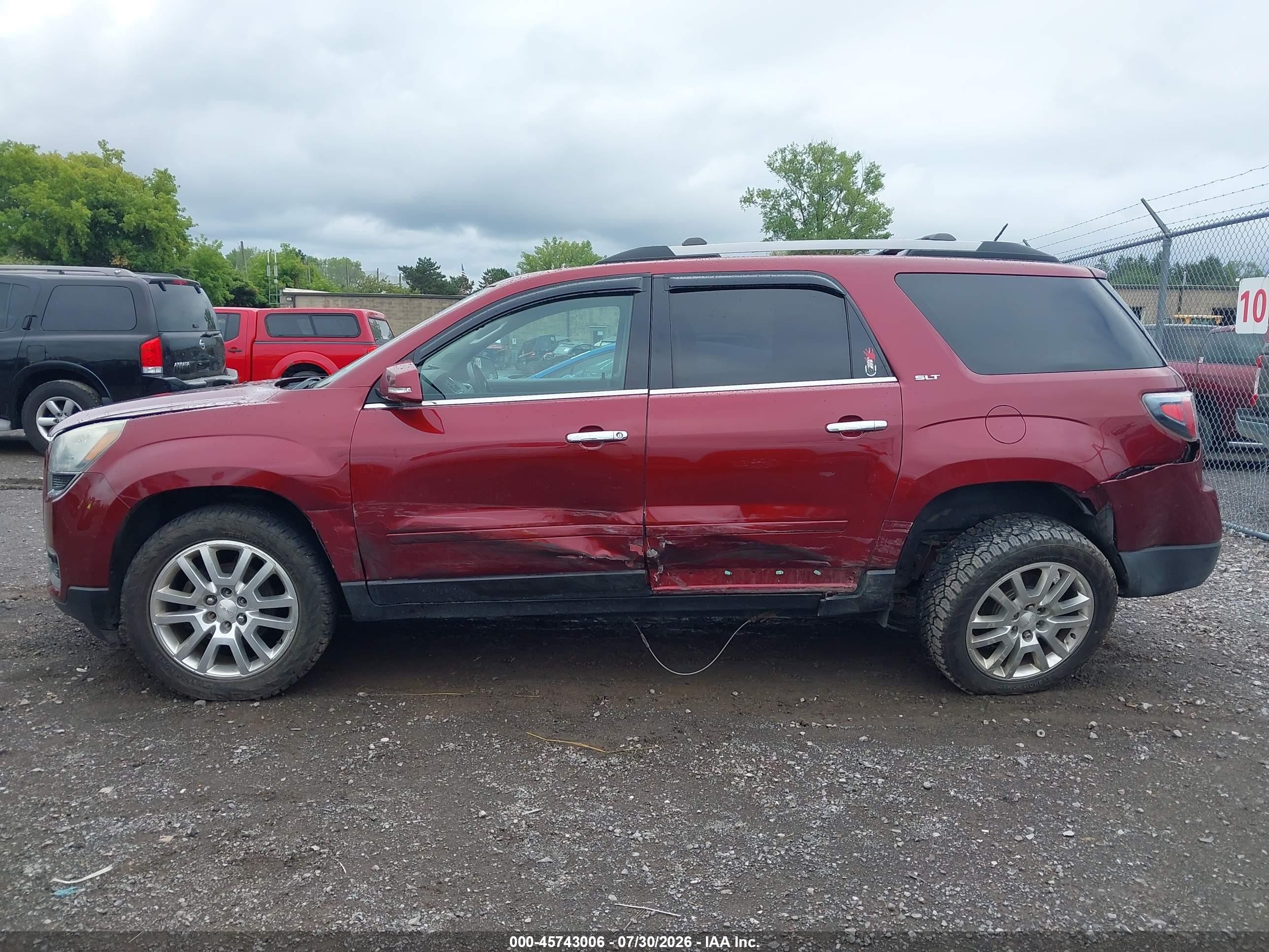 2015 Gmc Acadia Slt Red vin: 1GKKVRKD8FJ295015