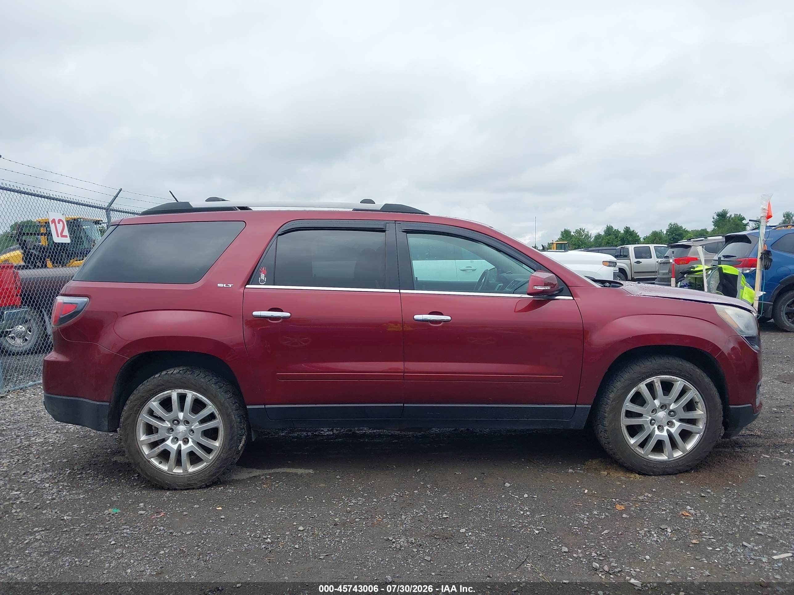 2015 Gmc Acadia Slt Red vin: 1GKKVRKD8FJ295015