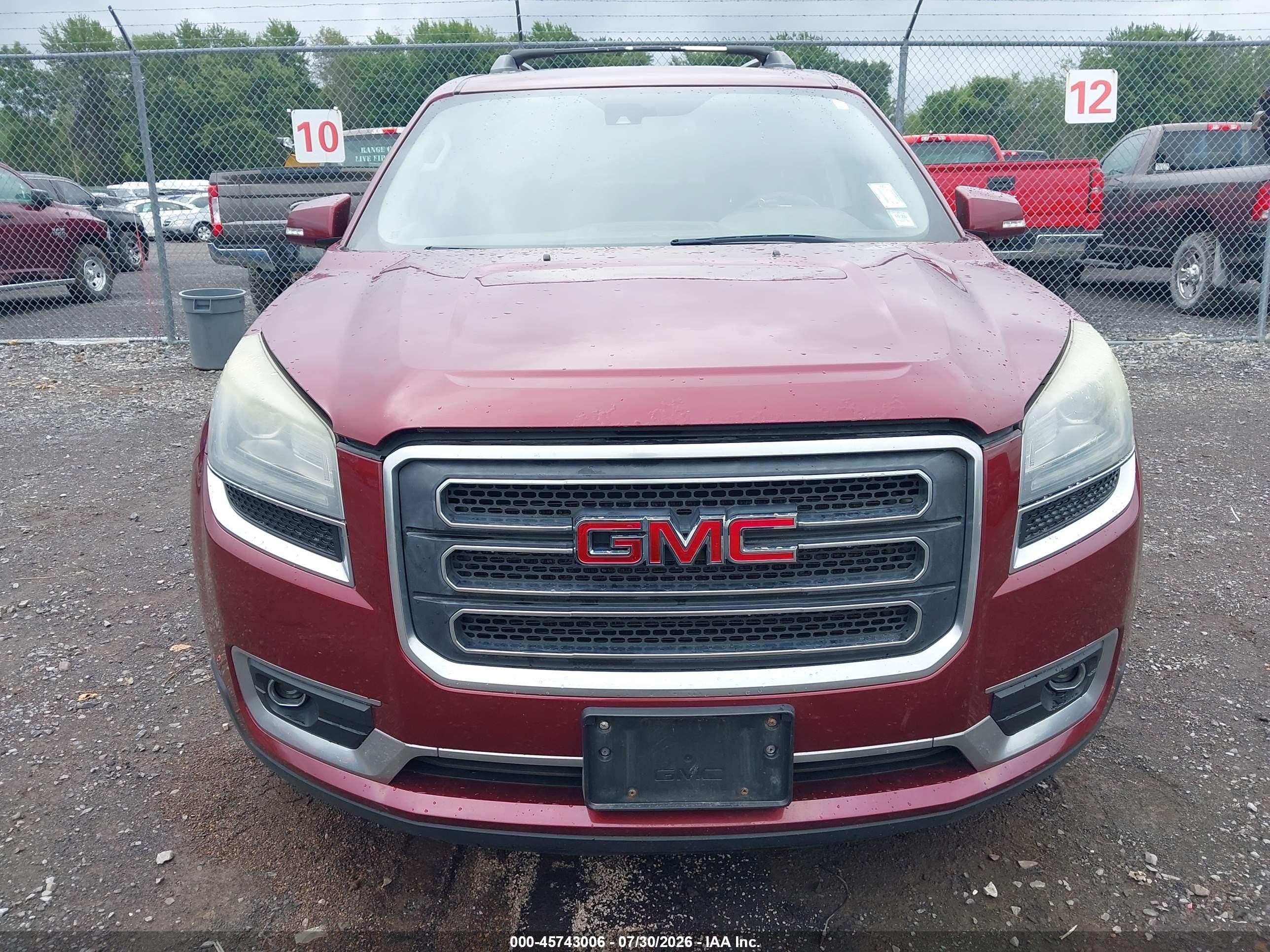 2015 Gmc Acadia Slt Red vin: 1GKKVRKD8FJ295015