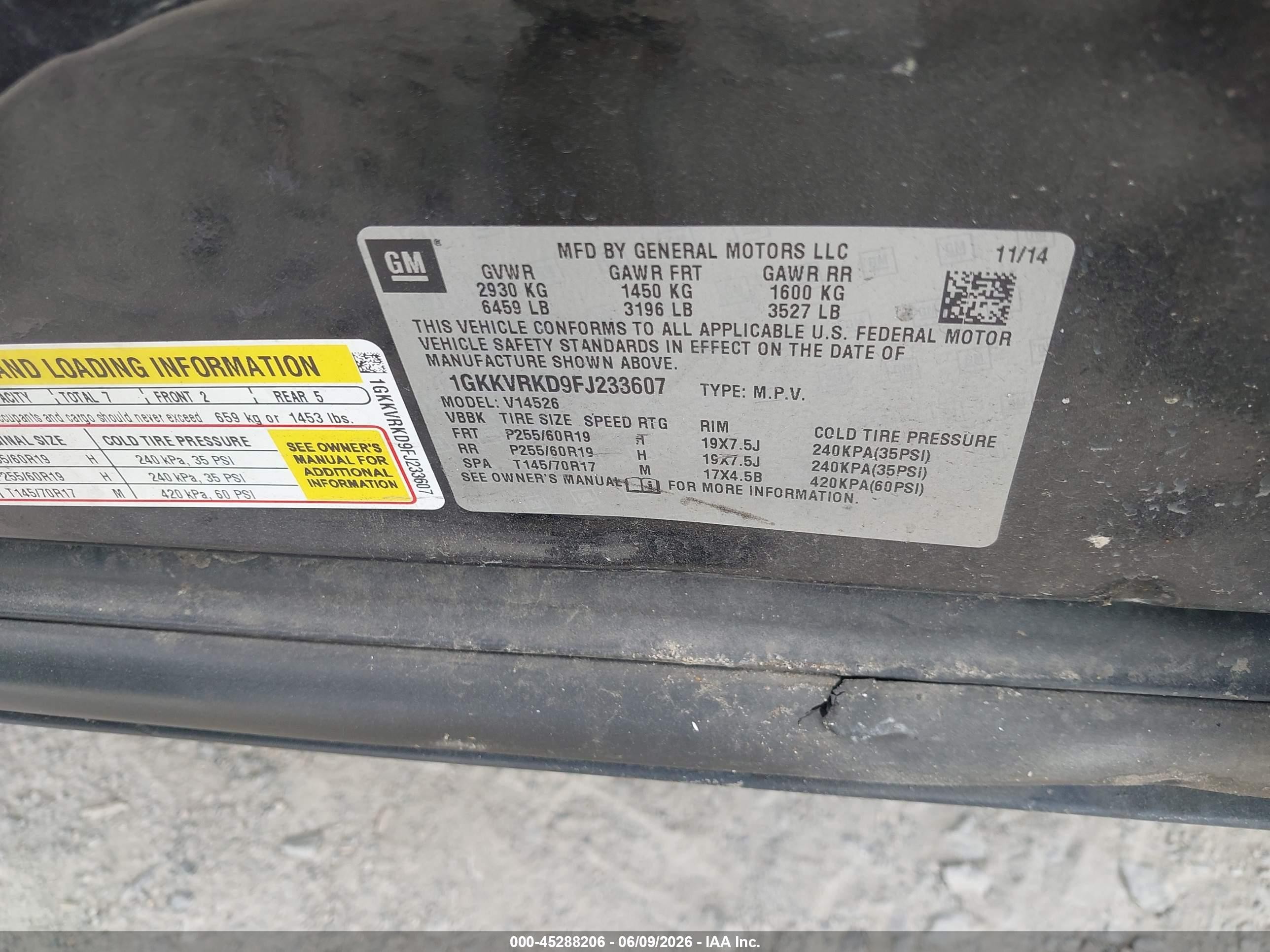 2015 Gmc Acadia Slt-1 Черный vin: 1GKKVRKD9FJ233607