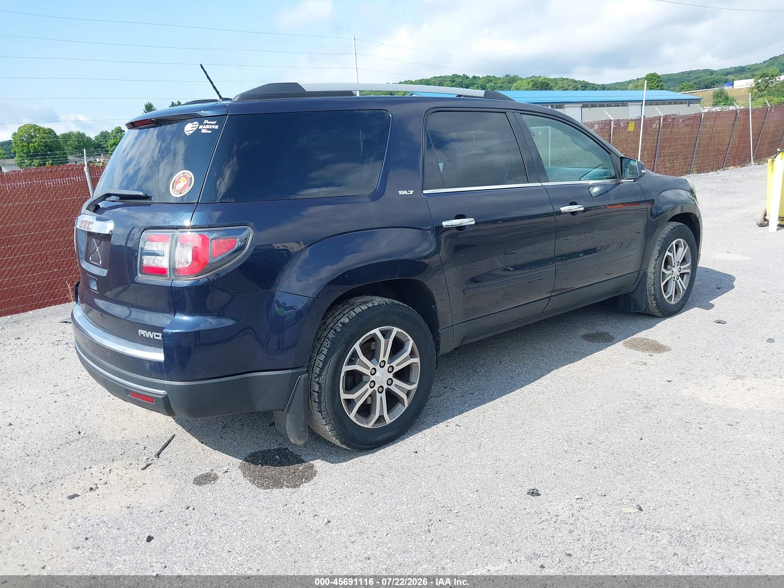 2015 Gmc Acadia Slt Dark Blue vin: 1GKKVRKD9FJ384074