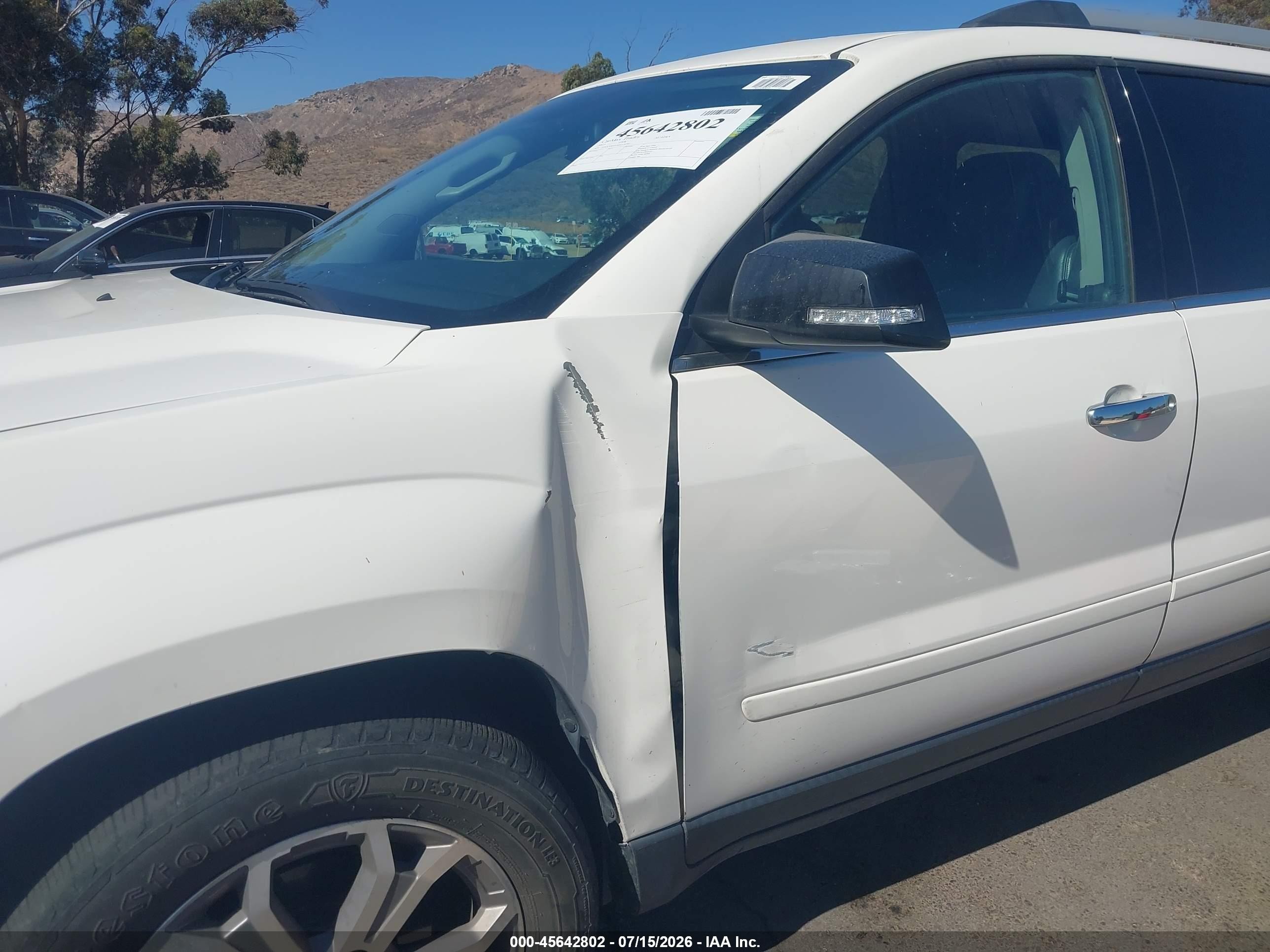 2013 Gmc Acadia Slt-1 White vin: 1GKKVRKDXDJ128393