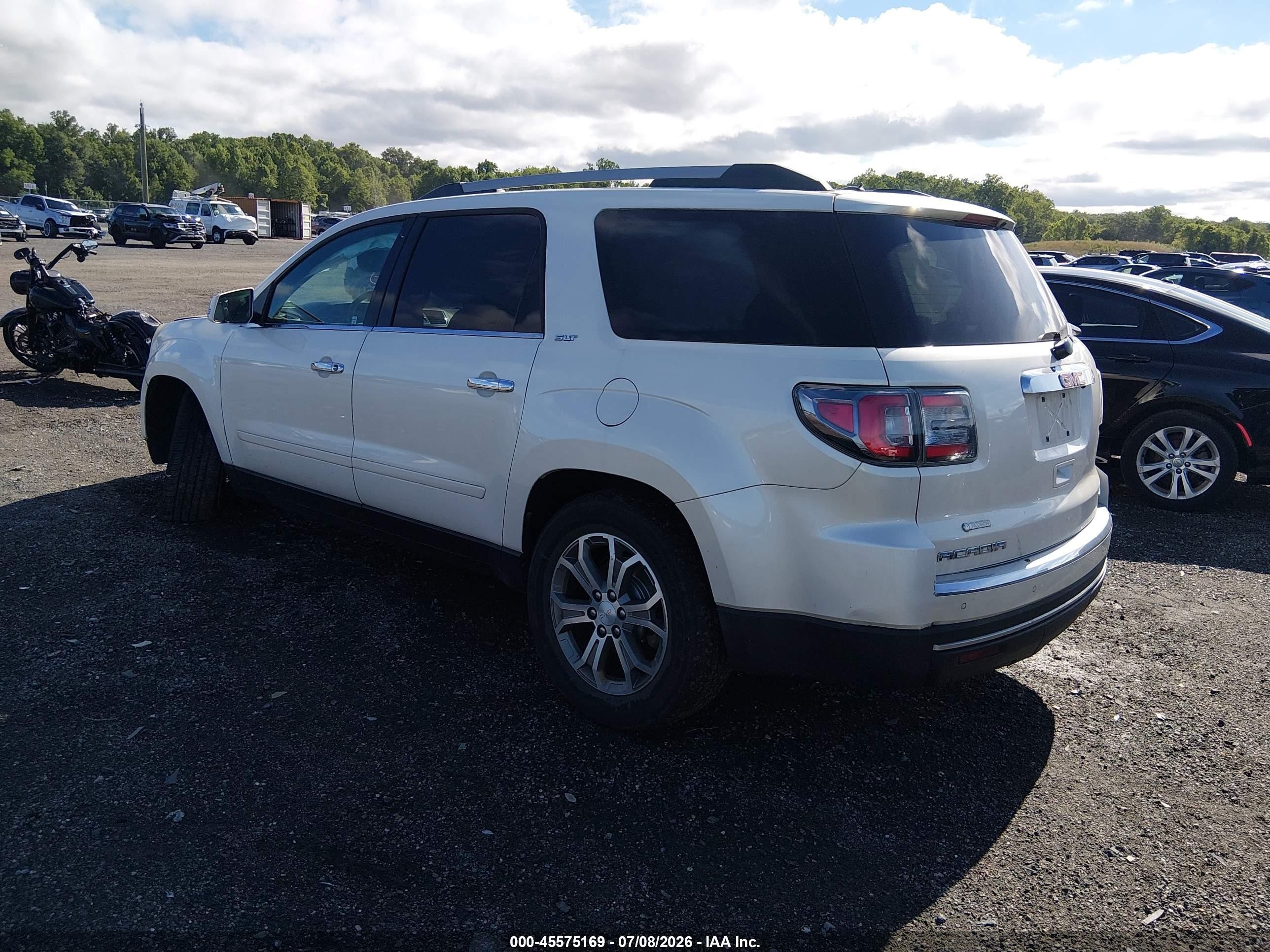 2013 Gmc Acadia Slt-1 White vin: 1GKKVRKDXDJ178579
