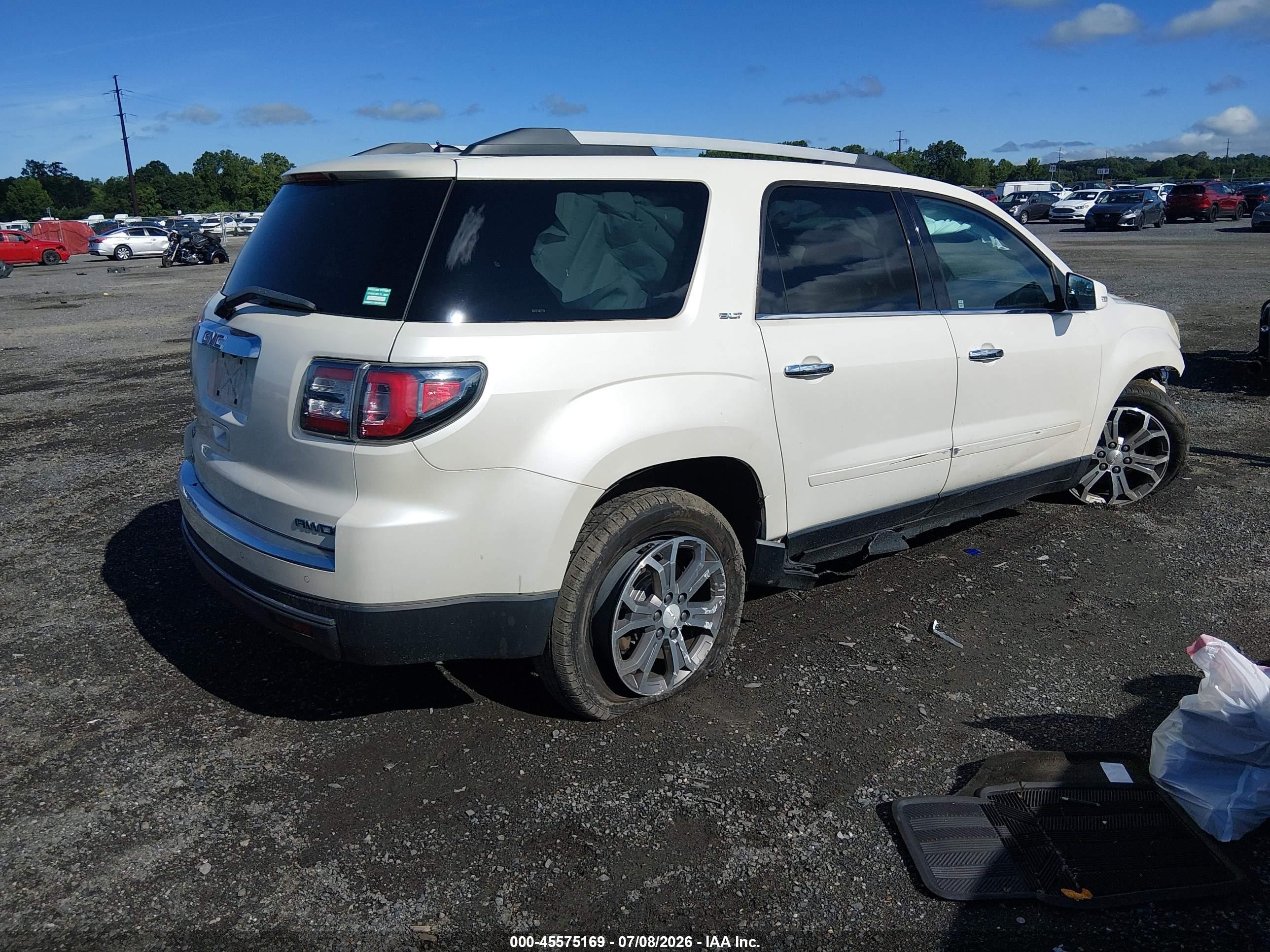 2013 Gmc Acadia Slt-1 White vin: 1GKKVRKDXDJ178579