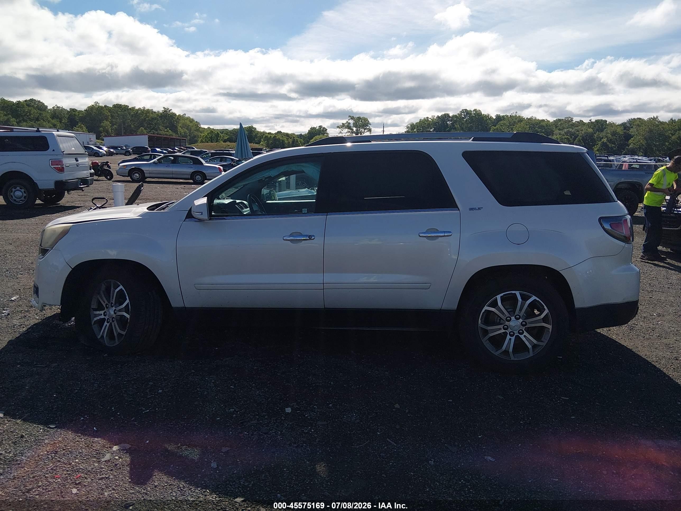 2013 Gmc Acadia Slt-1 White vin: 1GKKVRKDXDJ178579