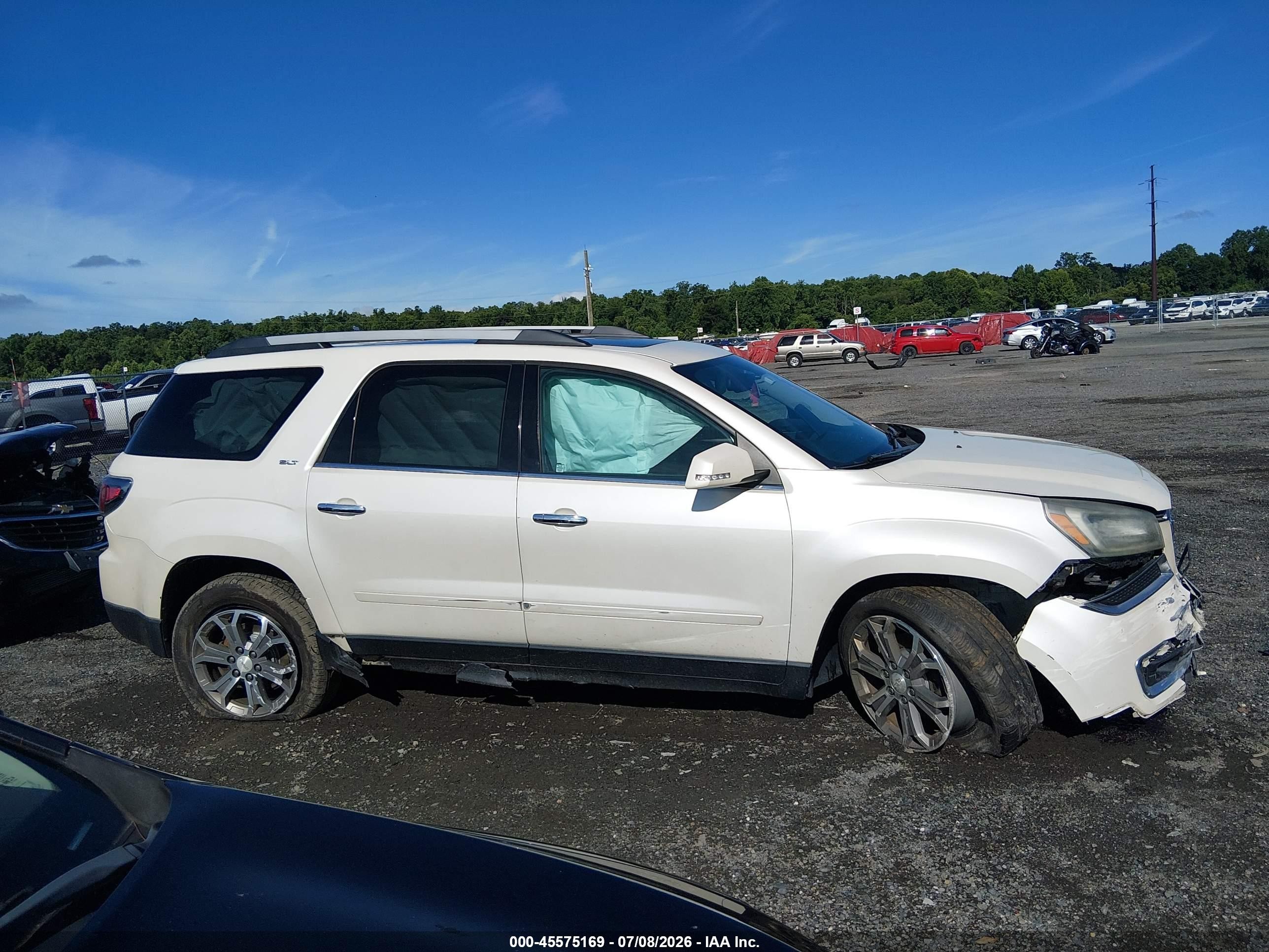 2013 Gmc Acadia Slt-1 White vin: 1GKKVRKDXDJ178579