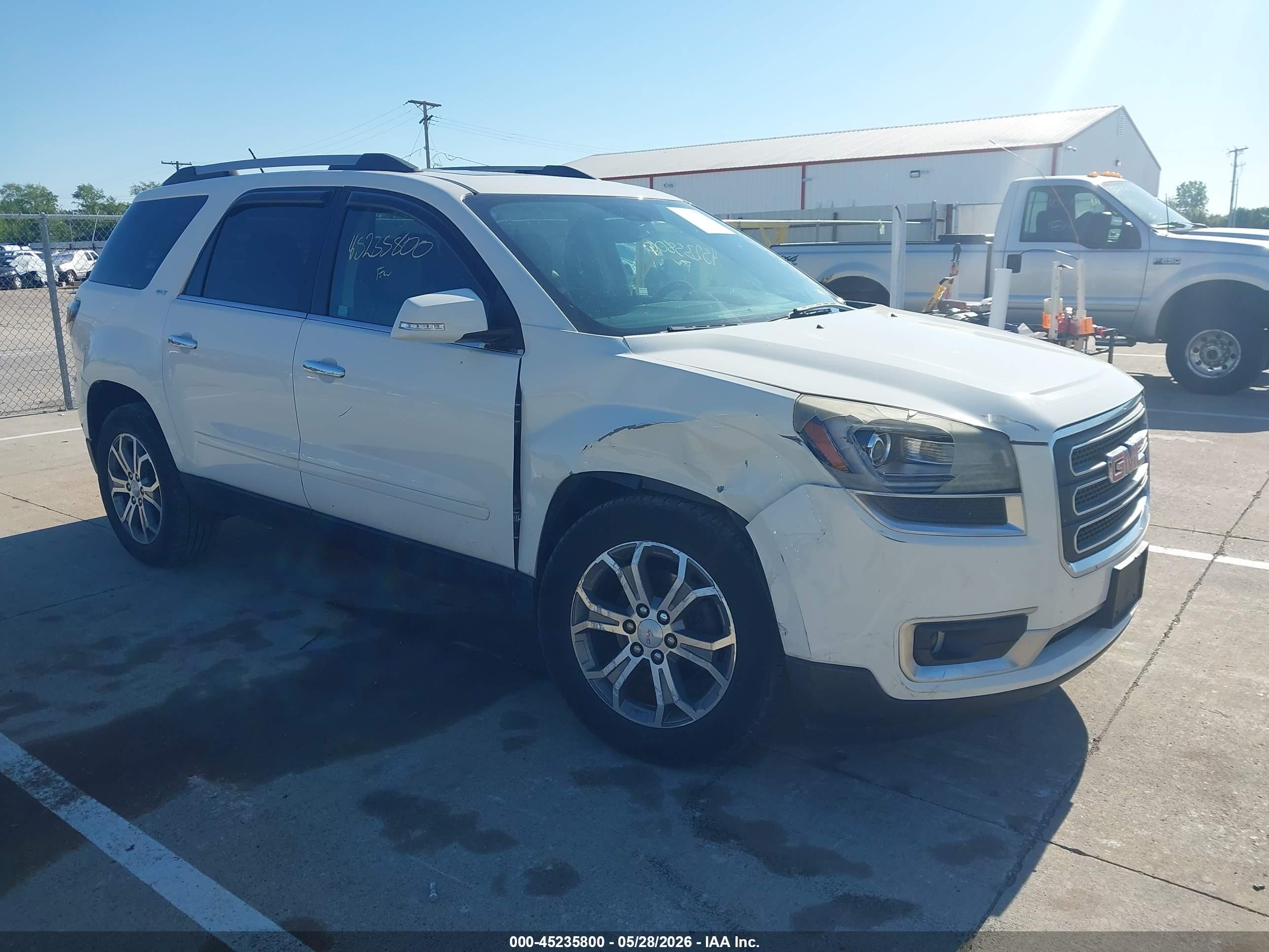 2013 Gmc Acadia Slt-1 White vin: 1GKKVRKDXDJ260506