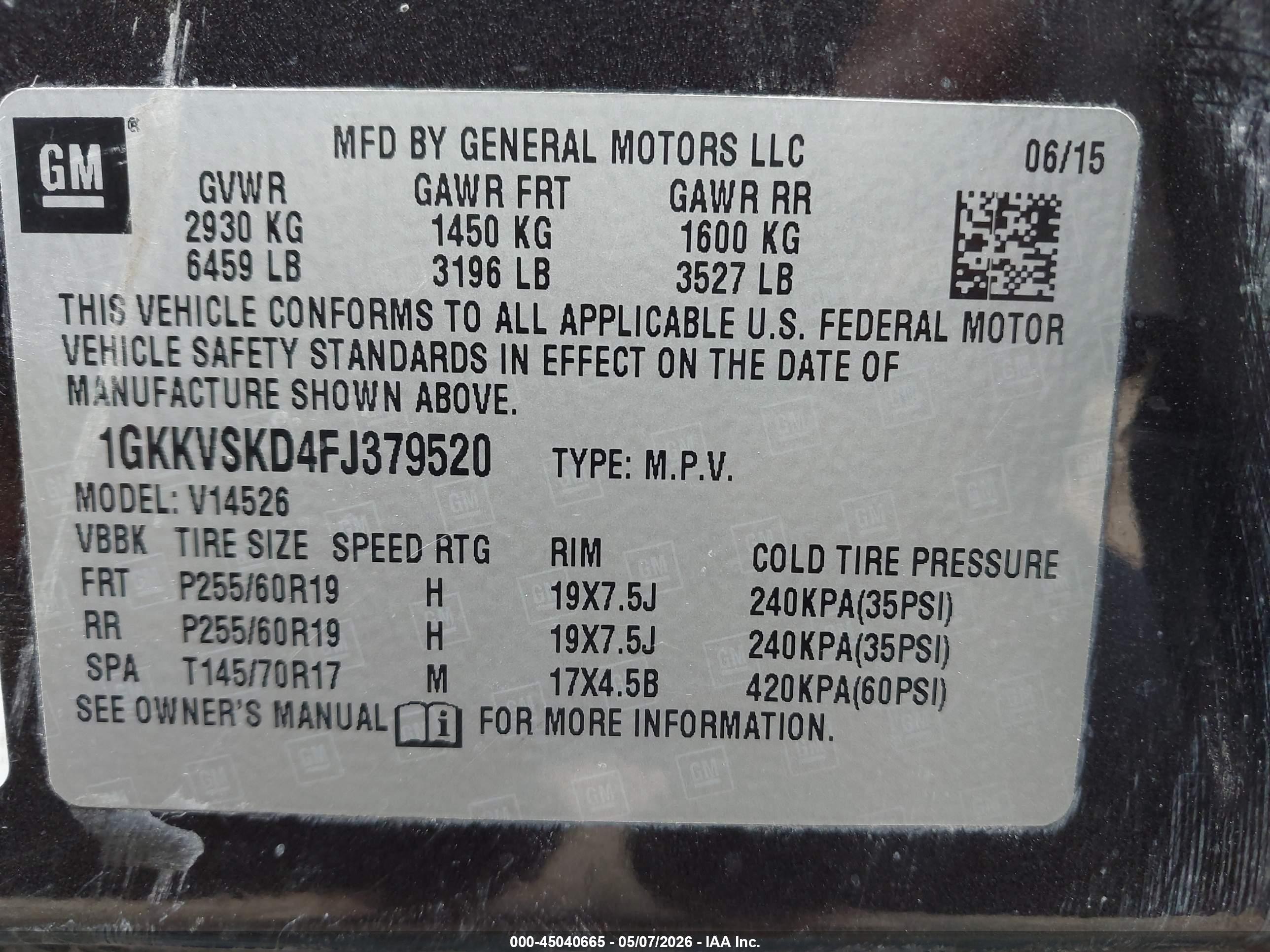 2015 Gmc Acadia Slt-2 Черный vin: 1GKKVSKD4FJ379520