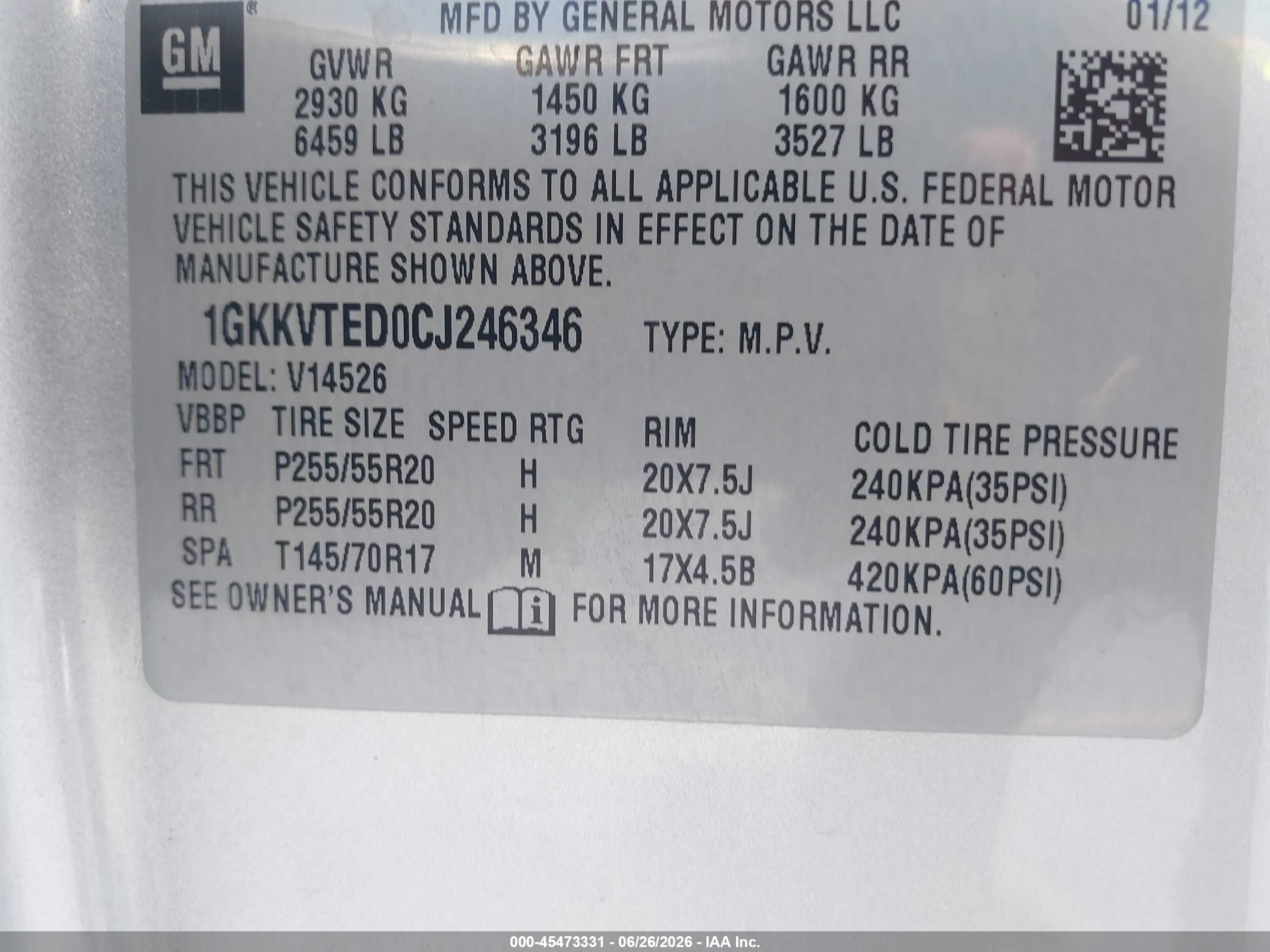 2012 Gmc Acadia Denali Silver vin: 1GKKVTED0CJ246346