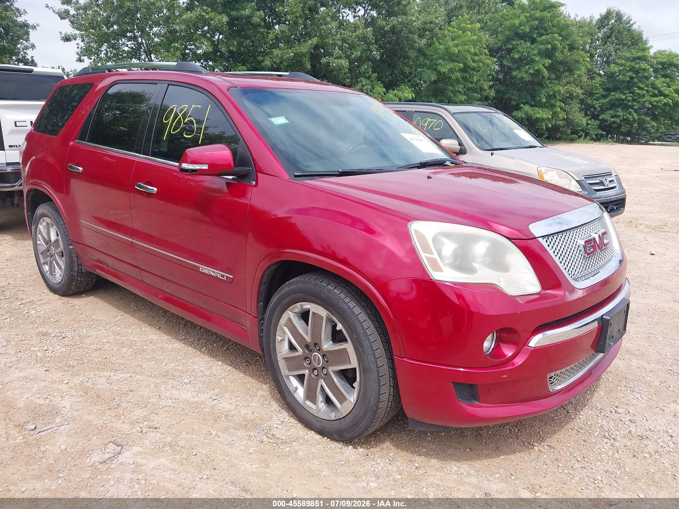2012 Gmc Acadia Denali Red vin: 1GKKVTED0CJ316458