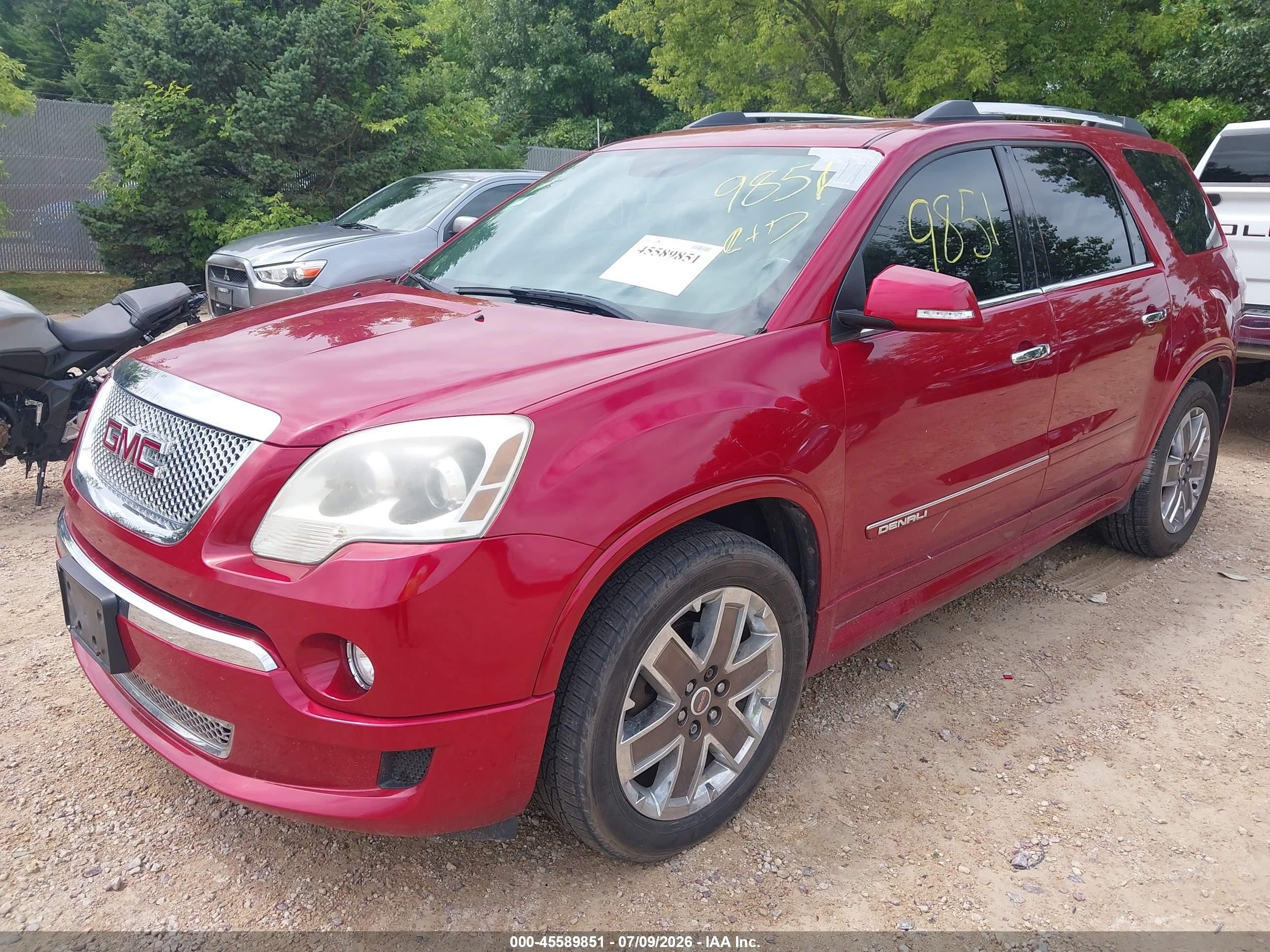 2012 Gmc Acadia Denali Red vin: 1GKKVTED0CJ316458