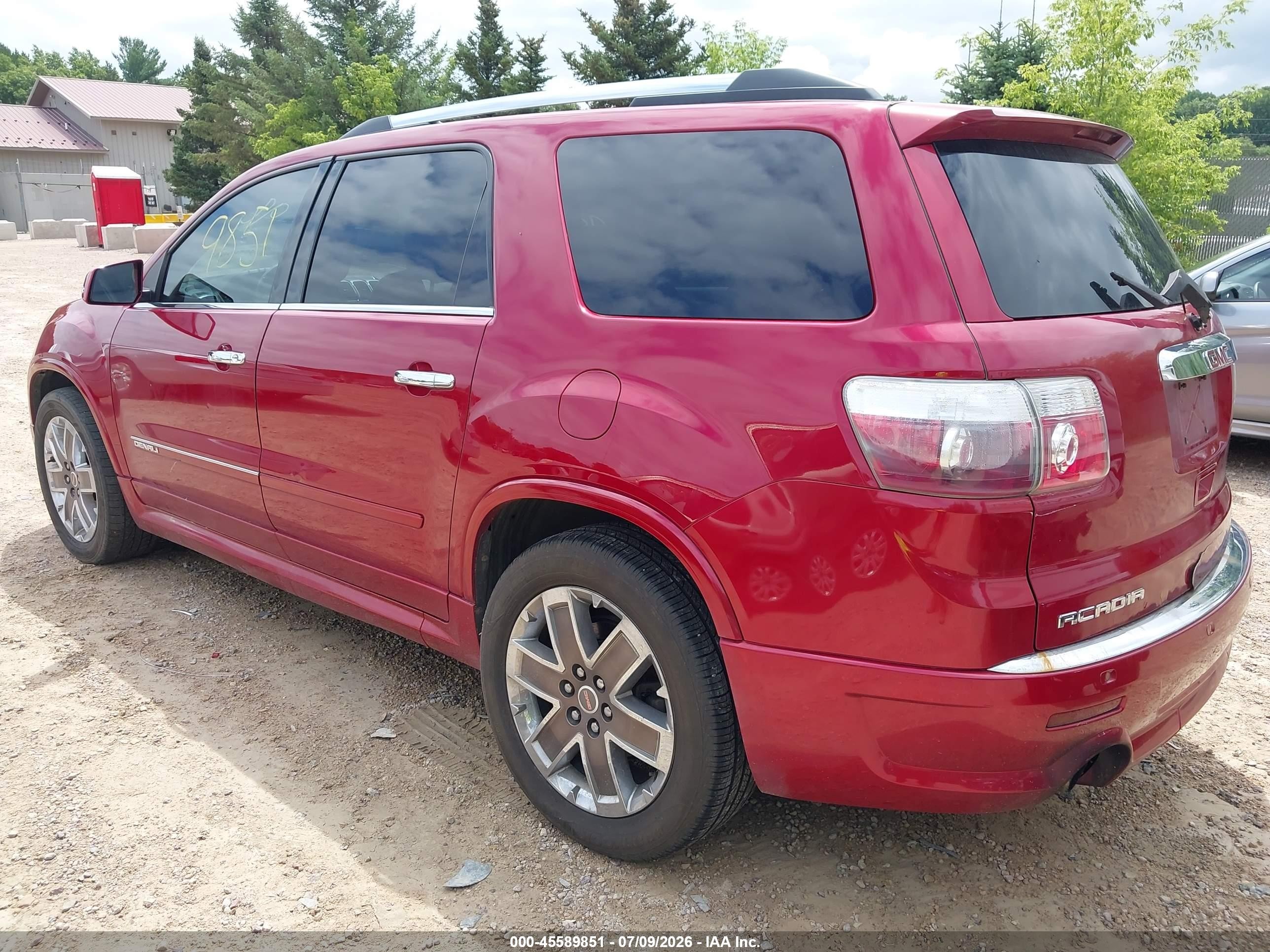 2012 Gmc Acadia Denali Red vin: 1GKKVTED0CJ316458