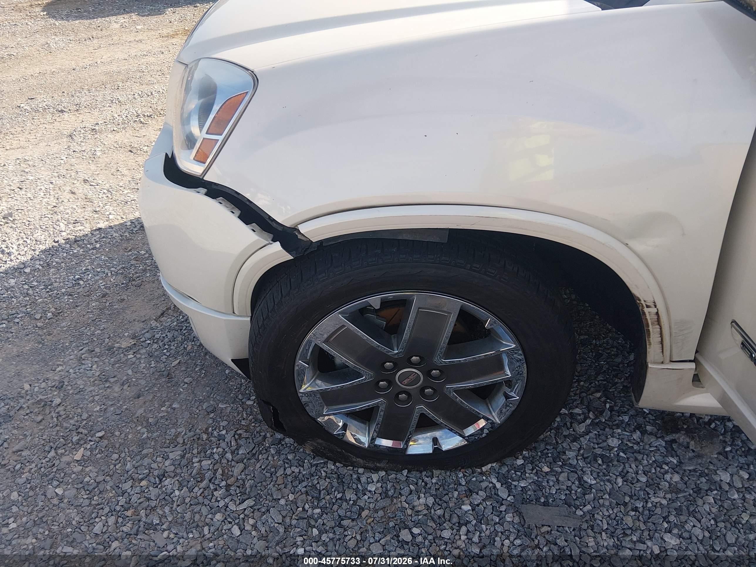 2011 Gmc Acadia Denali White vin: 1GKKVTED1BJ235869