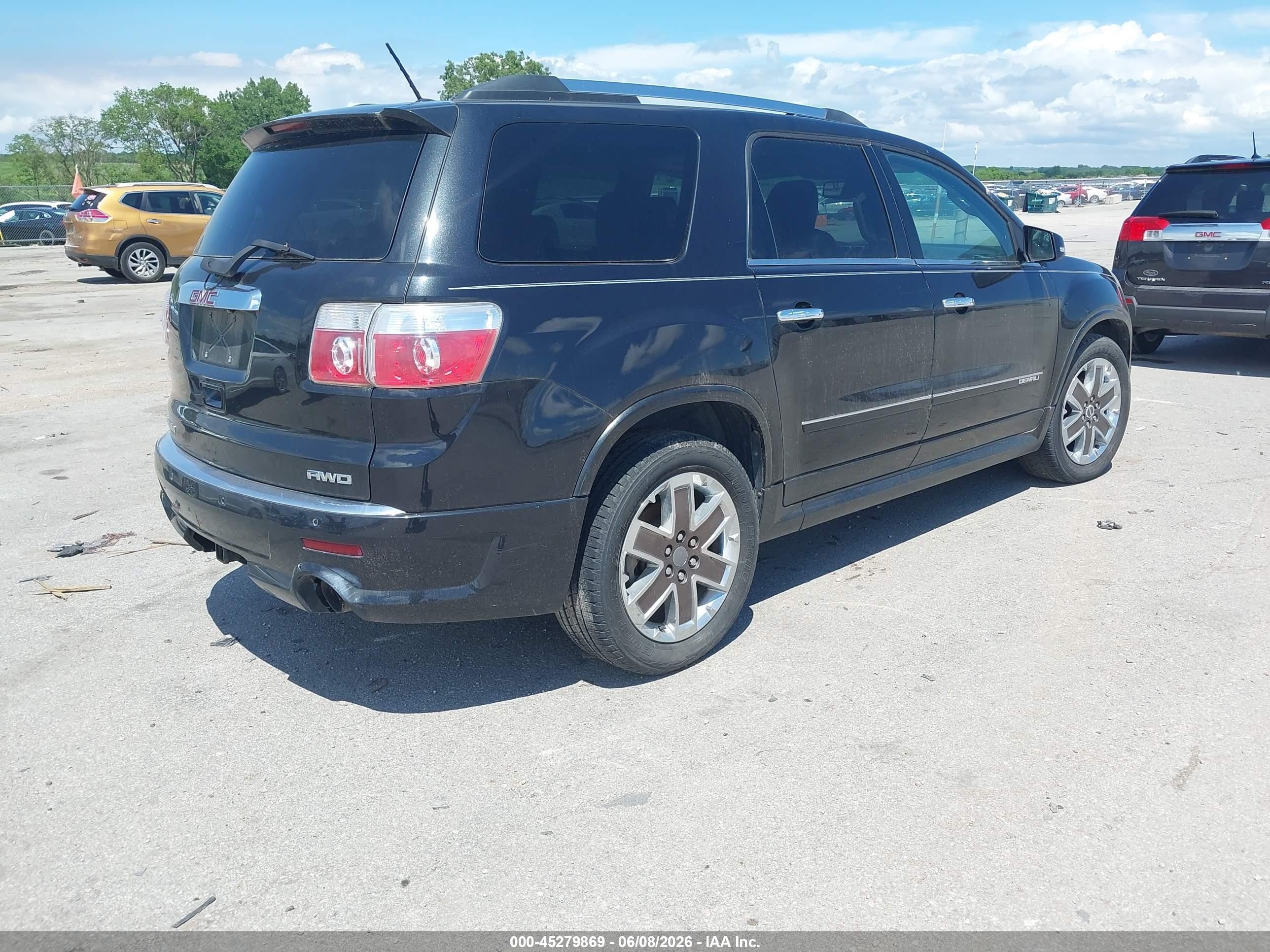 2012 Gmc Acadia Denali Black vin: 1GKKVTED1CJ405889