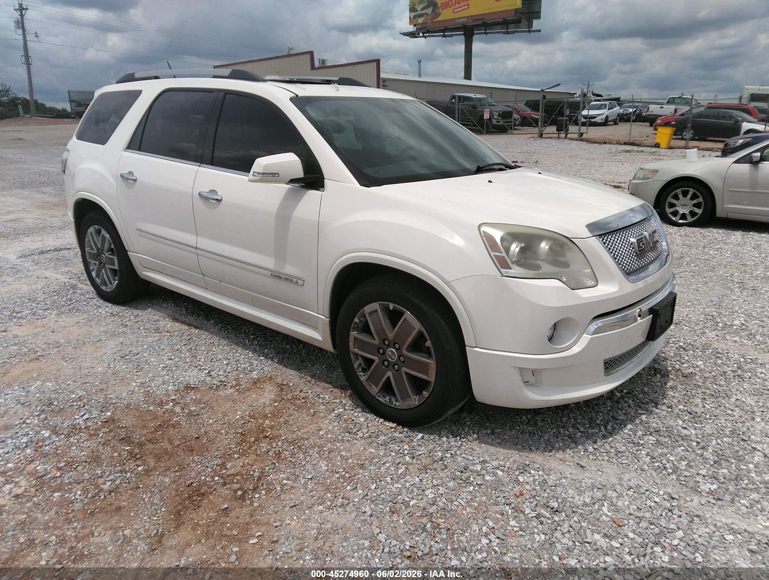 2012 Gmc Acadia Denali White vin: 1GKKVTED2CJ159645