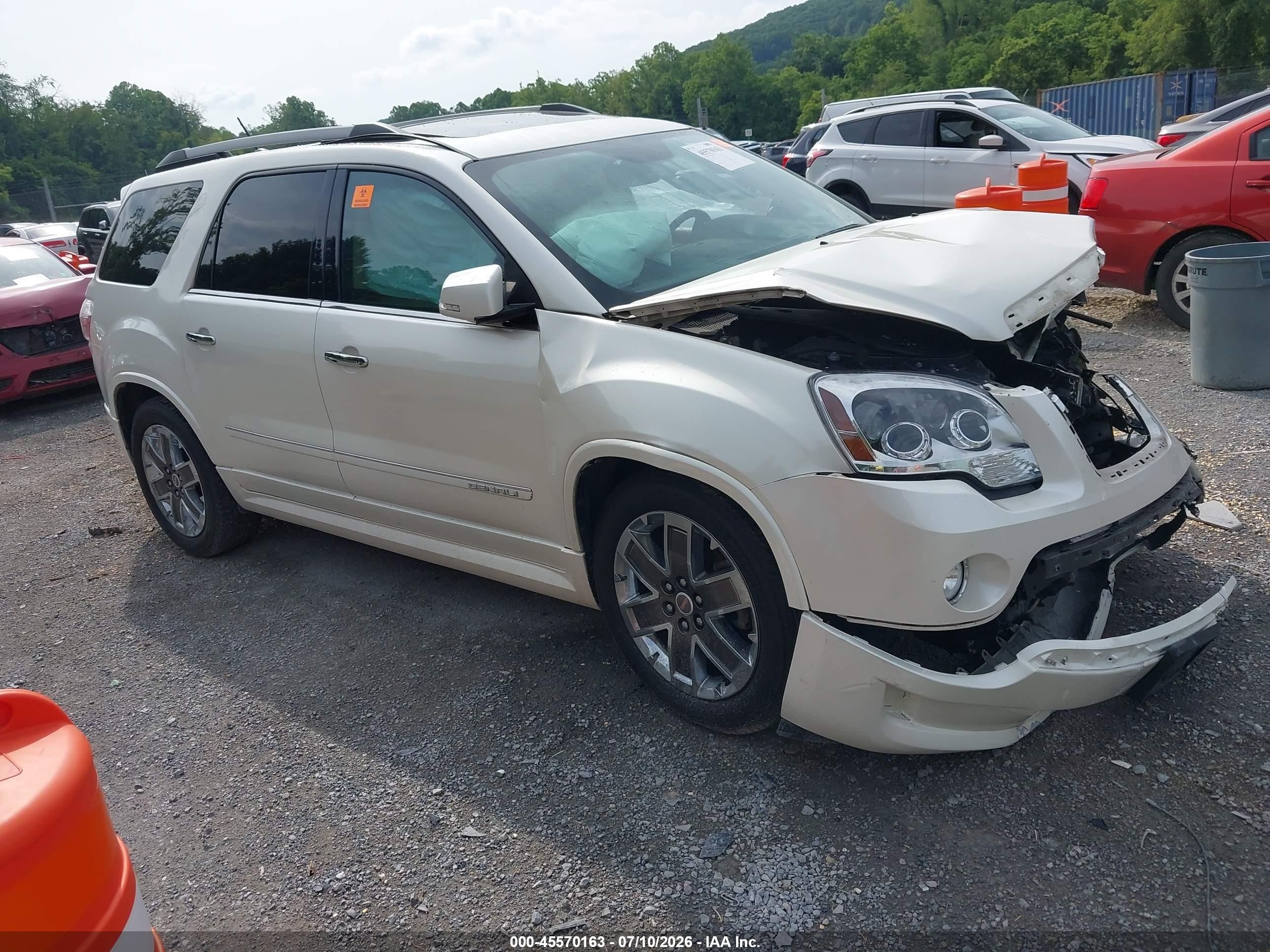 2011 Gmc Acadia Denali White vin: 1GKKVTED3BJ394375