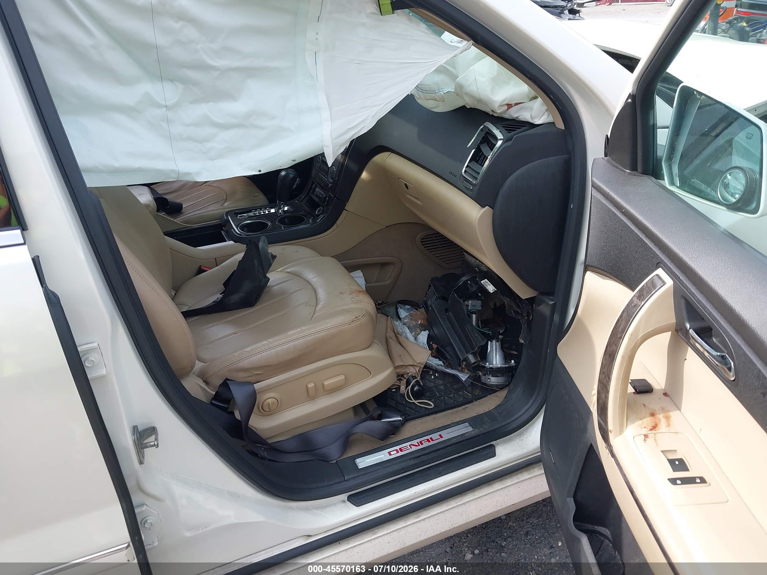 2011 Gmc Acadia Denali White vin: 1GKKVTED3BJ394375