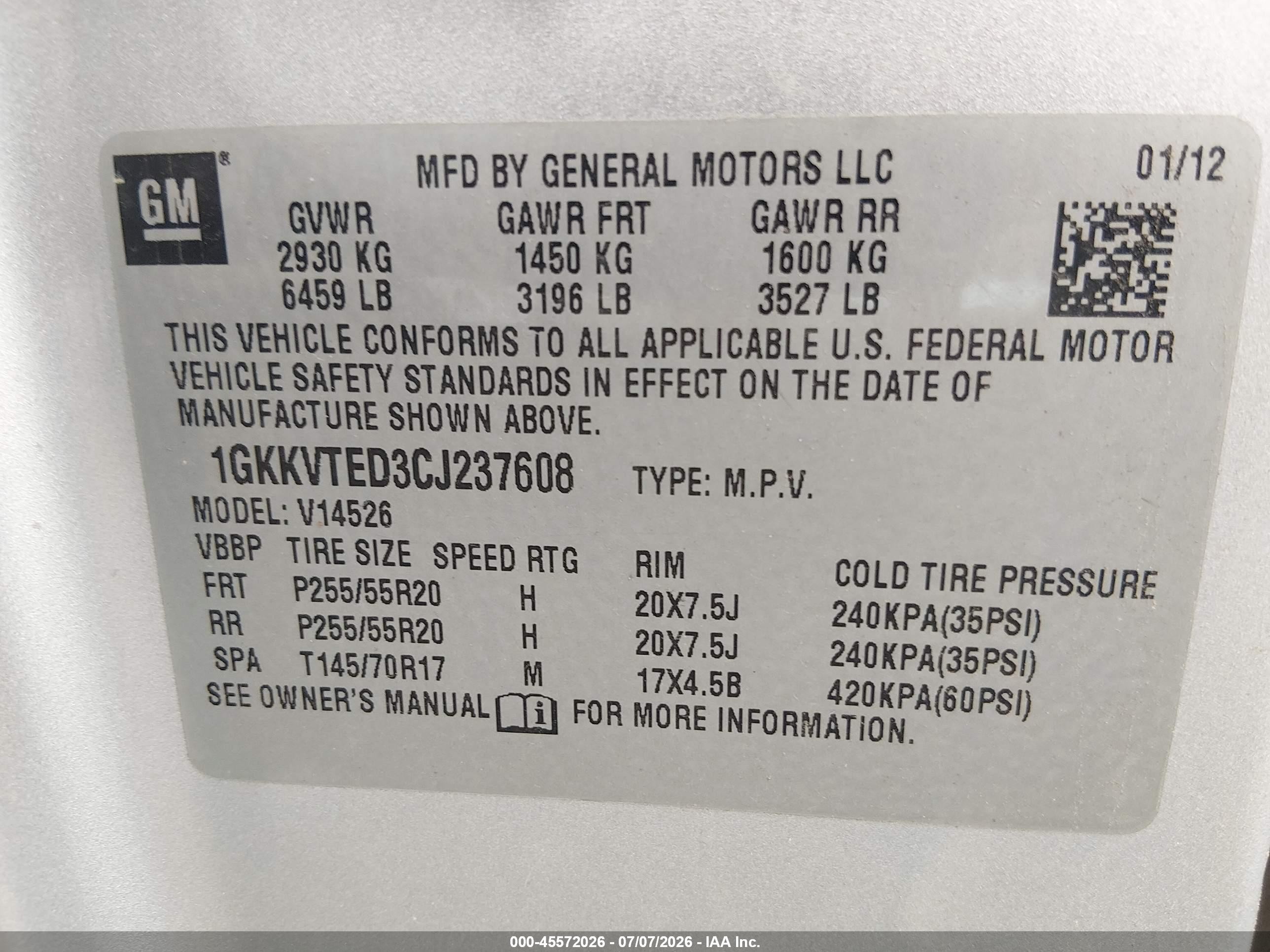 2012 Gmc Acadia Denali Silver vin: 1GKKVTED3CJ237608
