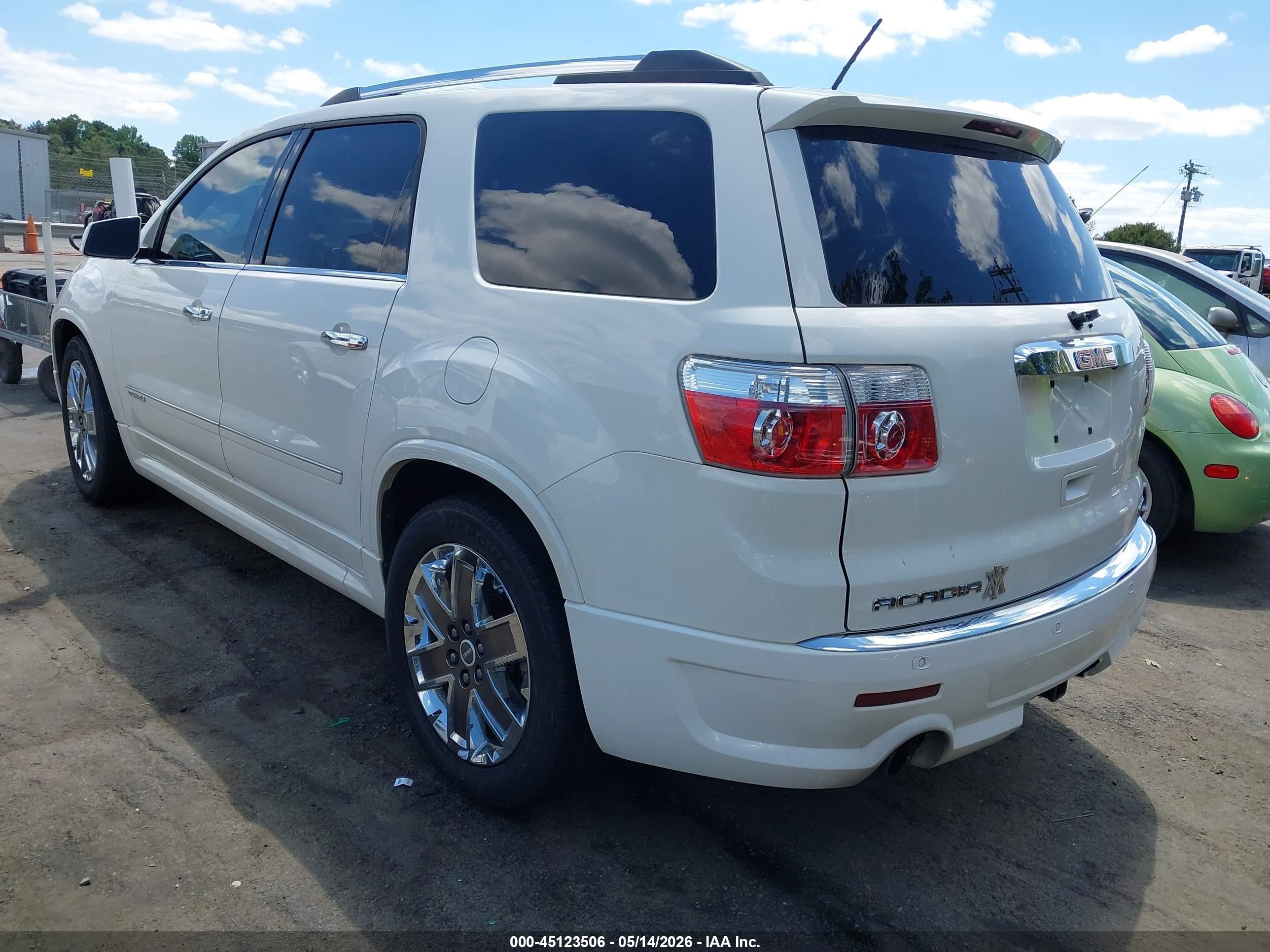 2012 Gmc Acadia Denali White vin: 1GKKVTED3CJ289112
