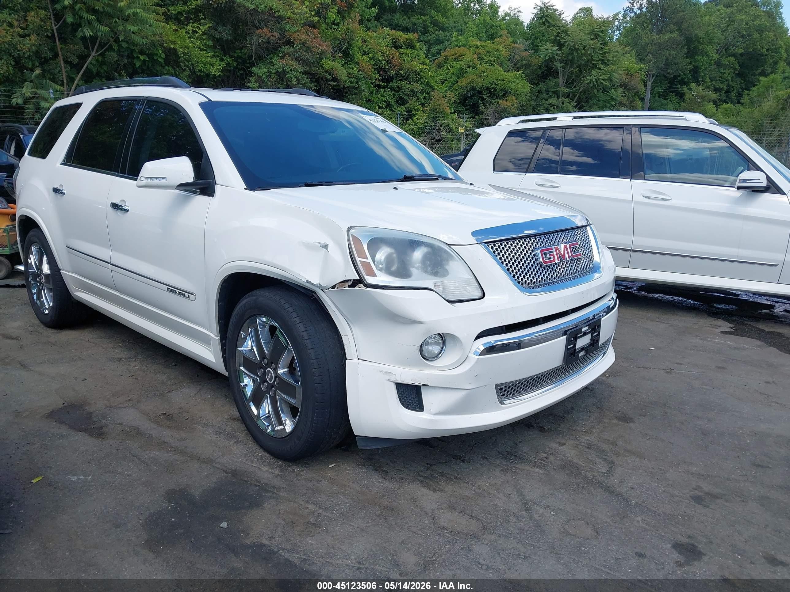2012 Gmc Acadia Denali White vin: 1GKKVTED3CJ289112