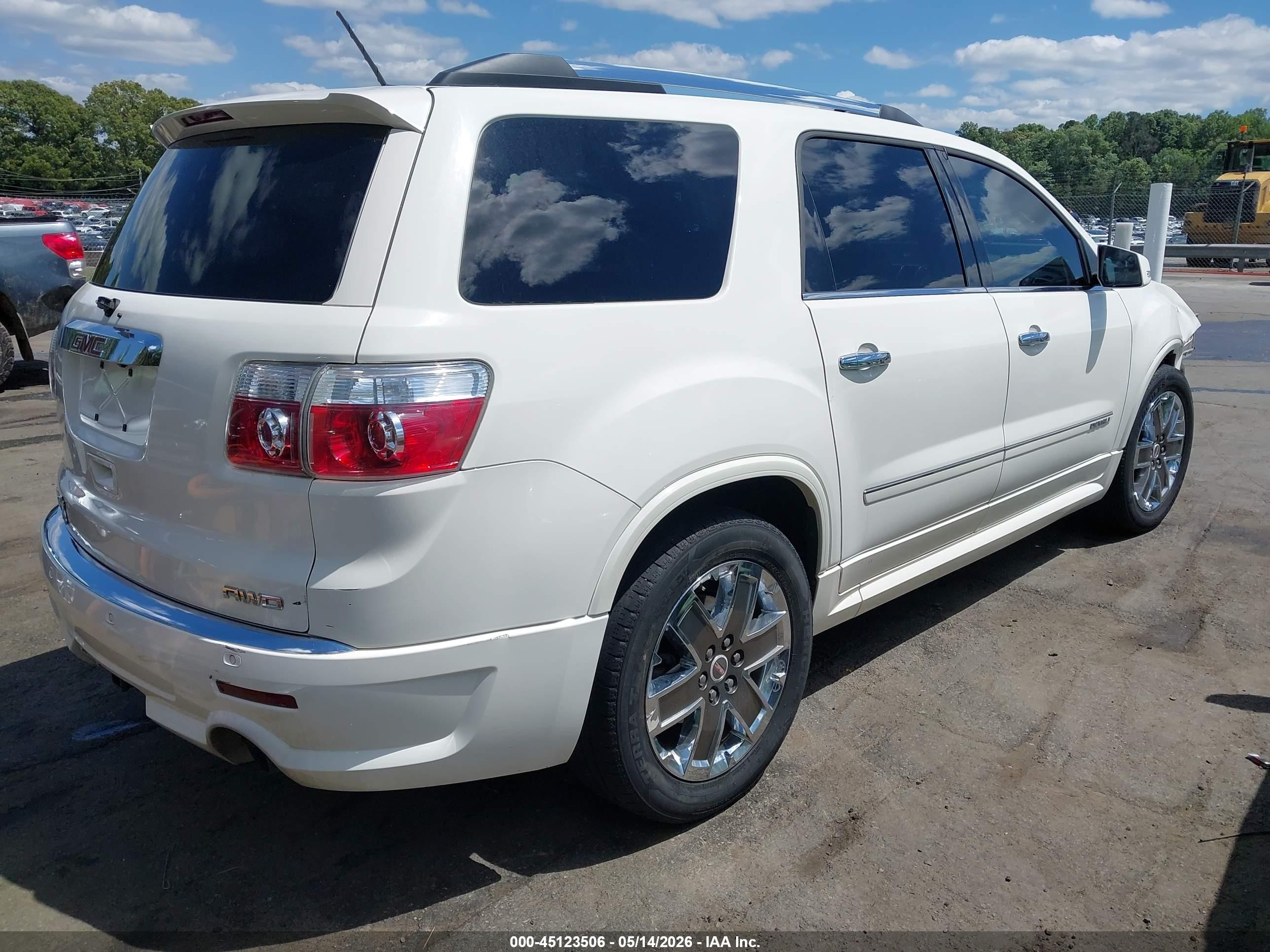 2012 Gmc Acadia Denali White vin: 1GKKVTED3CJ289112