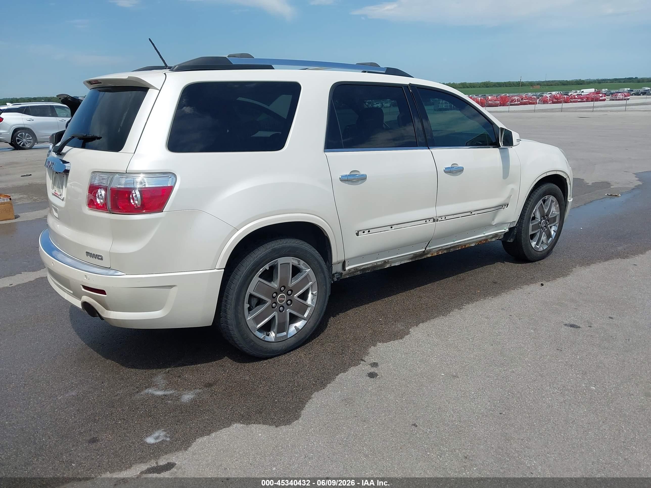 2012 Gmc Acadia Denali White vin: 1GKKVTED4CJ289569